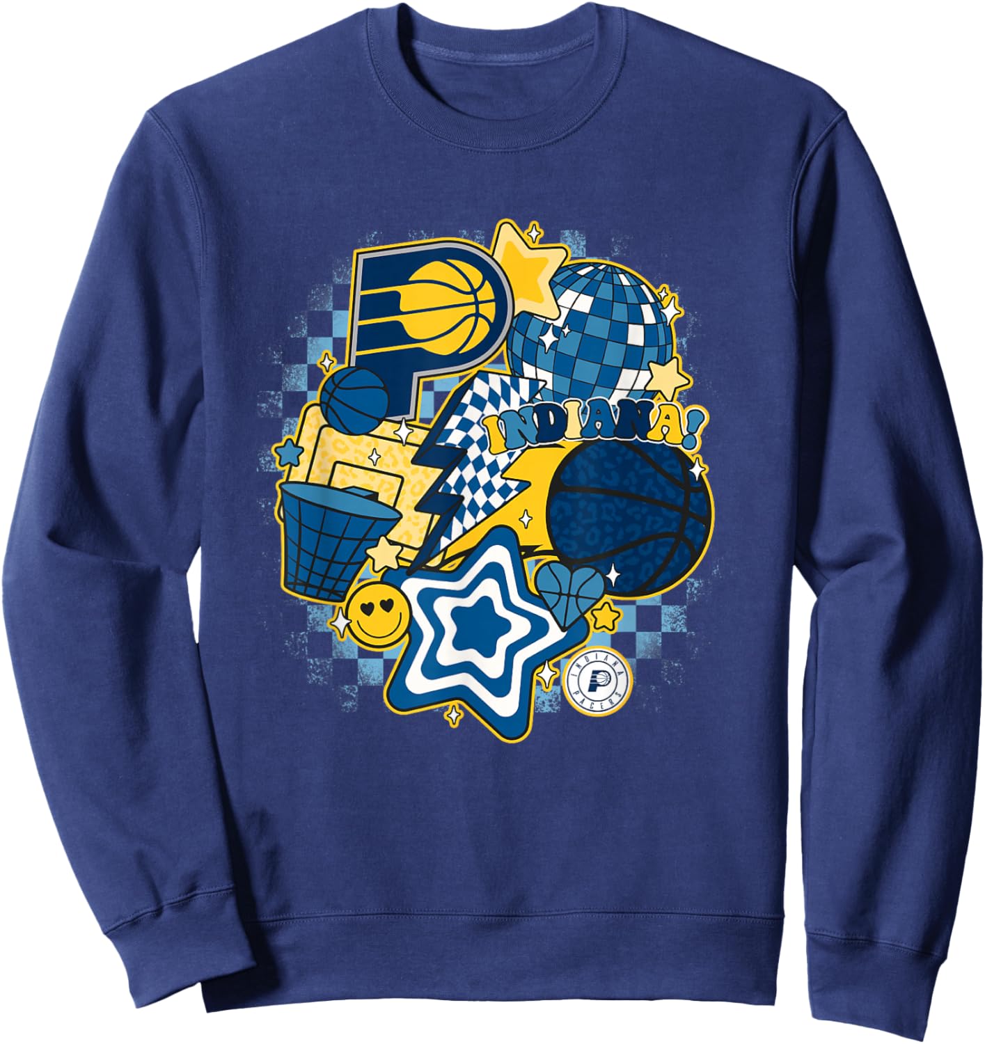 NBA Indiana Pacers Psychedelic Basketball Collage Sweatshirt - Sweatshirt | Navy
