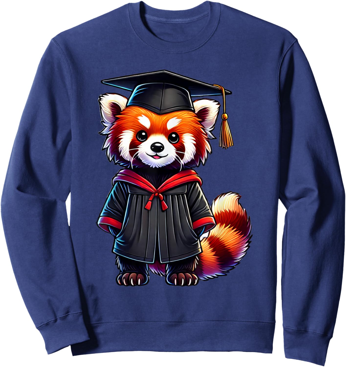 Cute Red Panda Graduation Sweatshirt - Sweatshirt | Navy