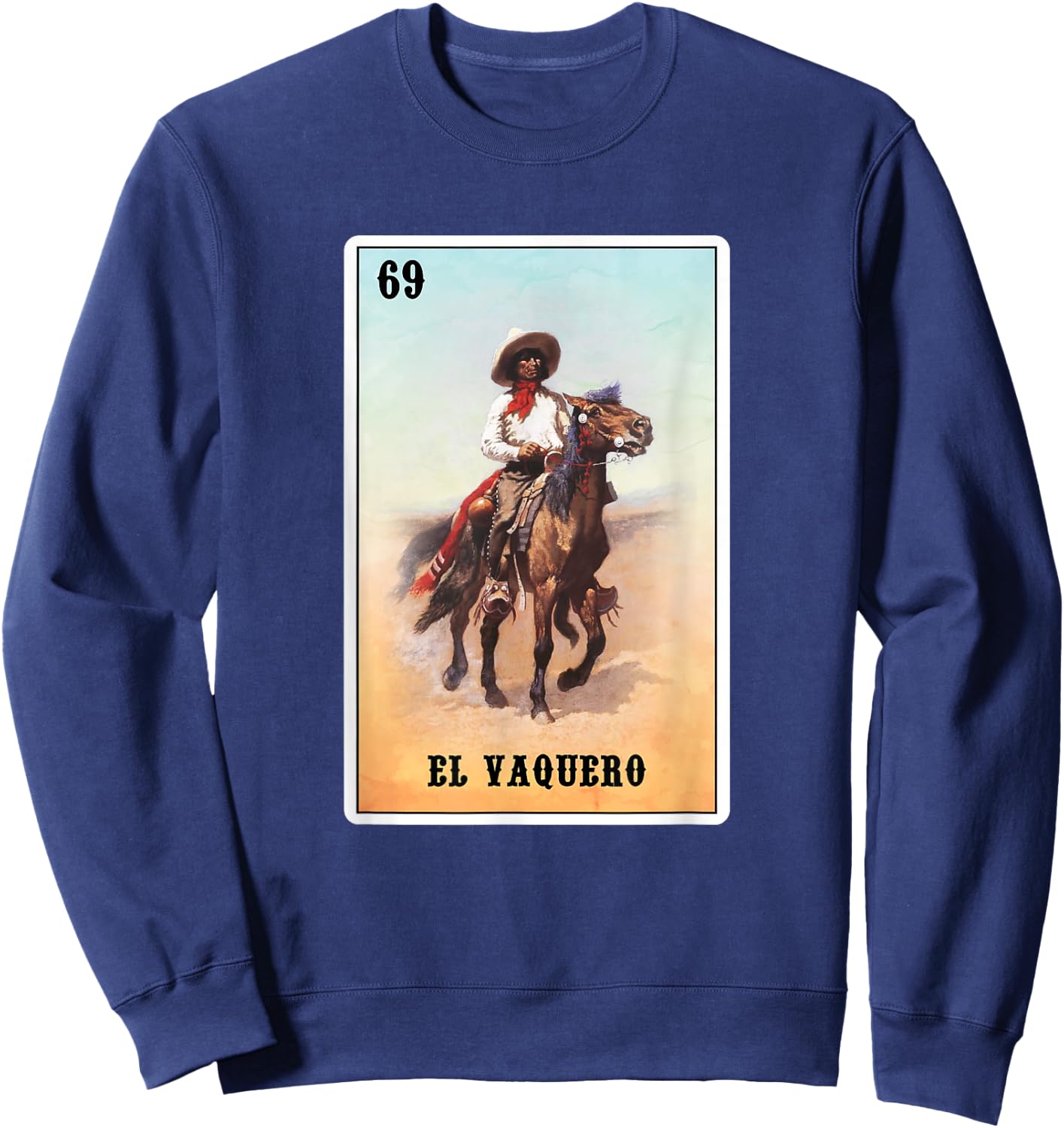 Vintage Mexican El Vaquero - Mexico Rodeo Cowboy Sweatshirt - Sweatshirt | Navy