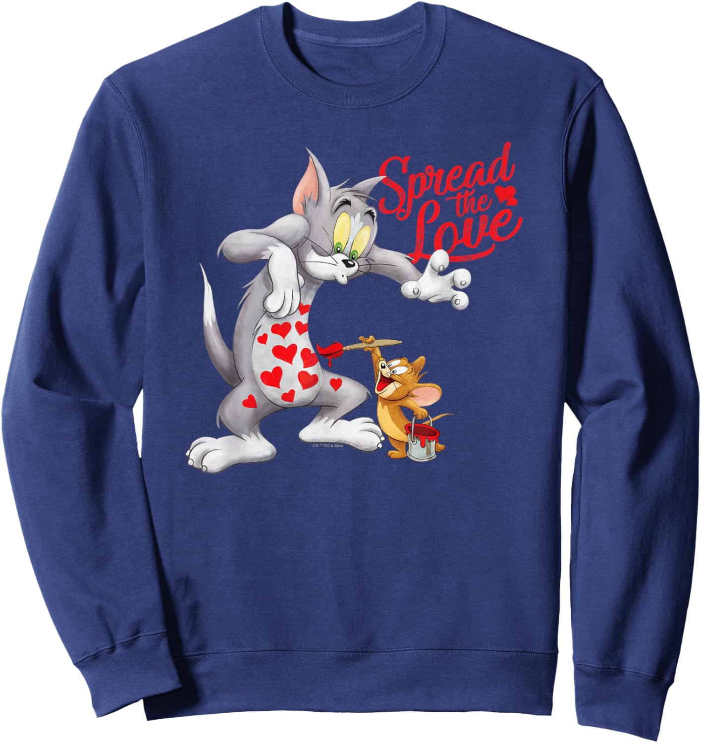 Tom and Jerry Valentine's Day Spread The Love Sweatshirt - Sweatshirt | Navy