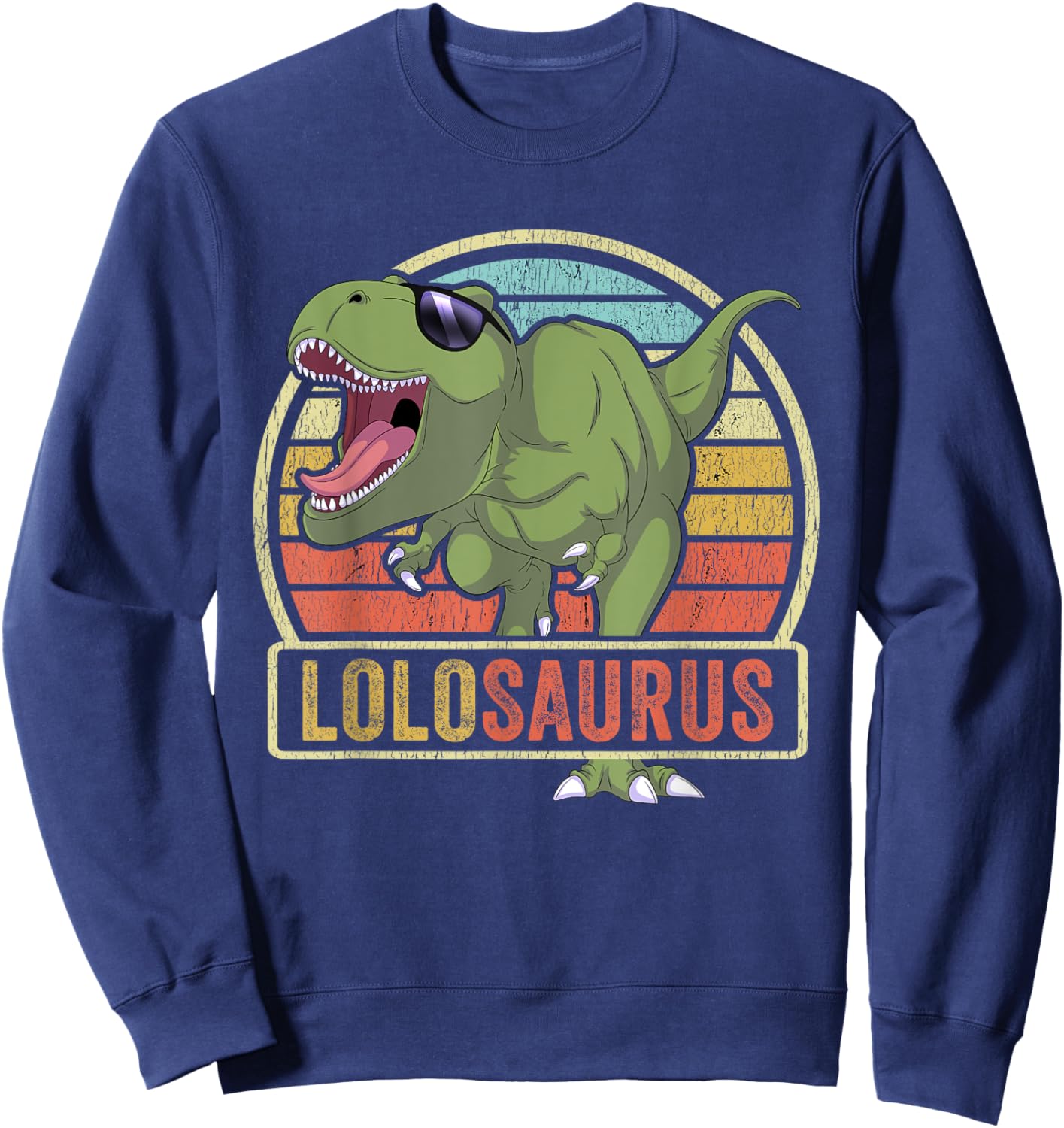 Lolosaurus Dinosaur Lolo Saurus Family Matching Sweatshirt - Sweatshirt | Navy