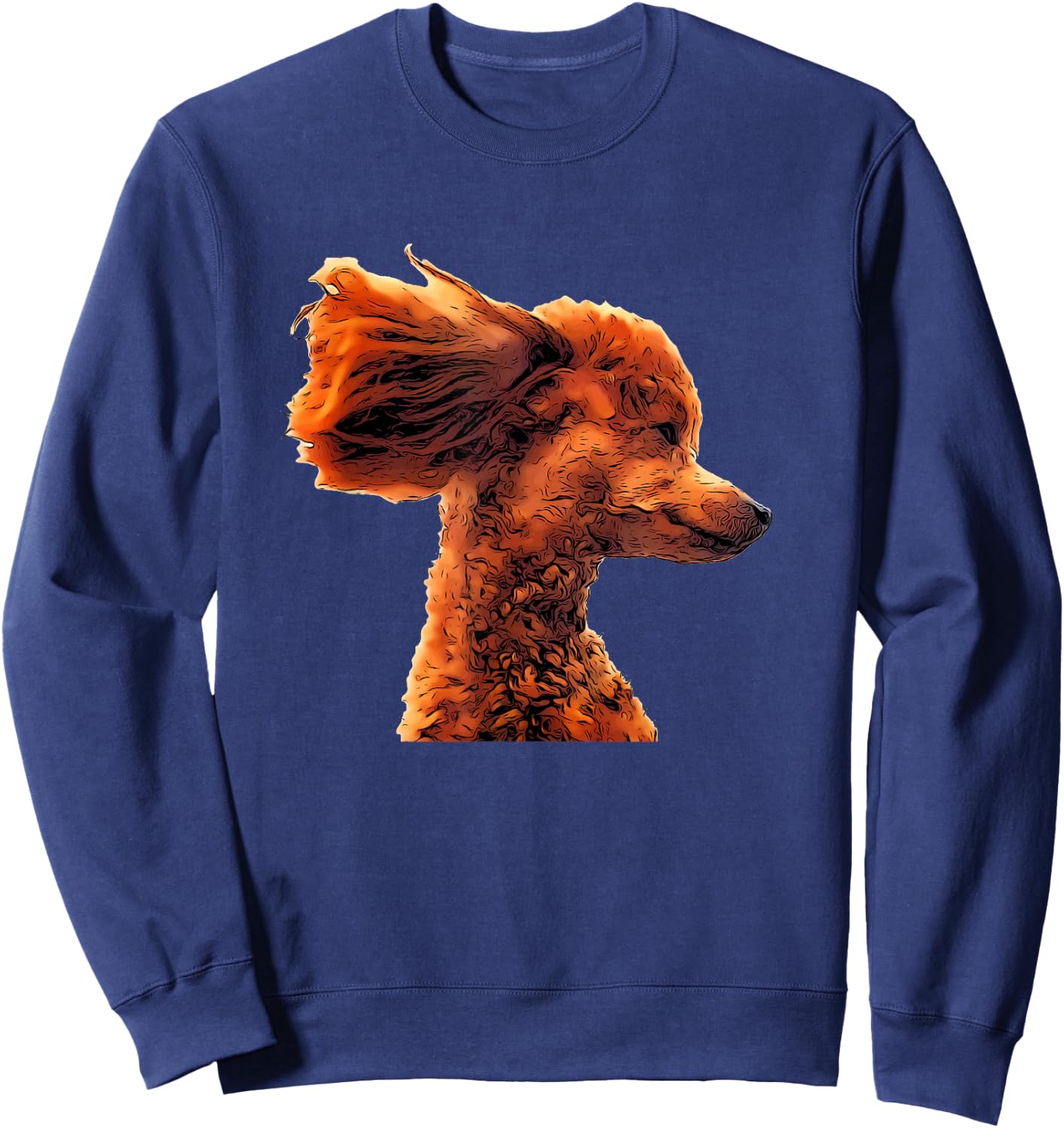 An adorable apricot poodle with flying ears! Cute! Sweatshirt - Sweatshirt | Navy