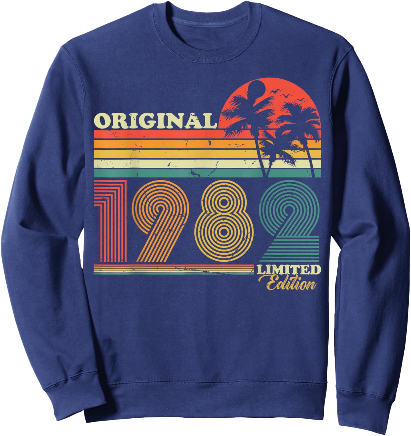 1982 Jahrgang Geburtstag Retro Vintage Herren Damen 40 Jahre Sweatshirt - Sweatshirt | Navy