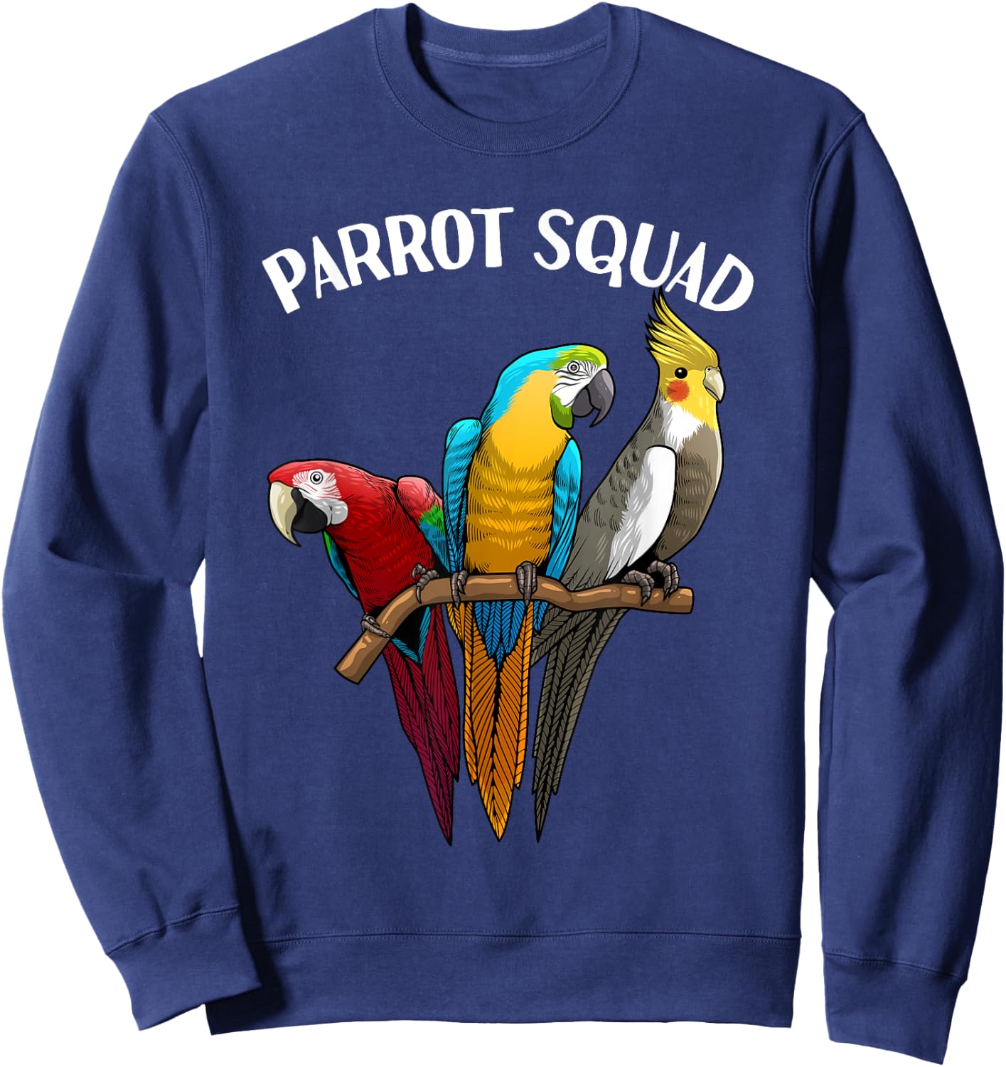 Cool Parrot Design Women Bird Tropical Parrot Lover Sweatshirt - Sweatshirt | Navy