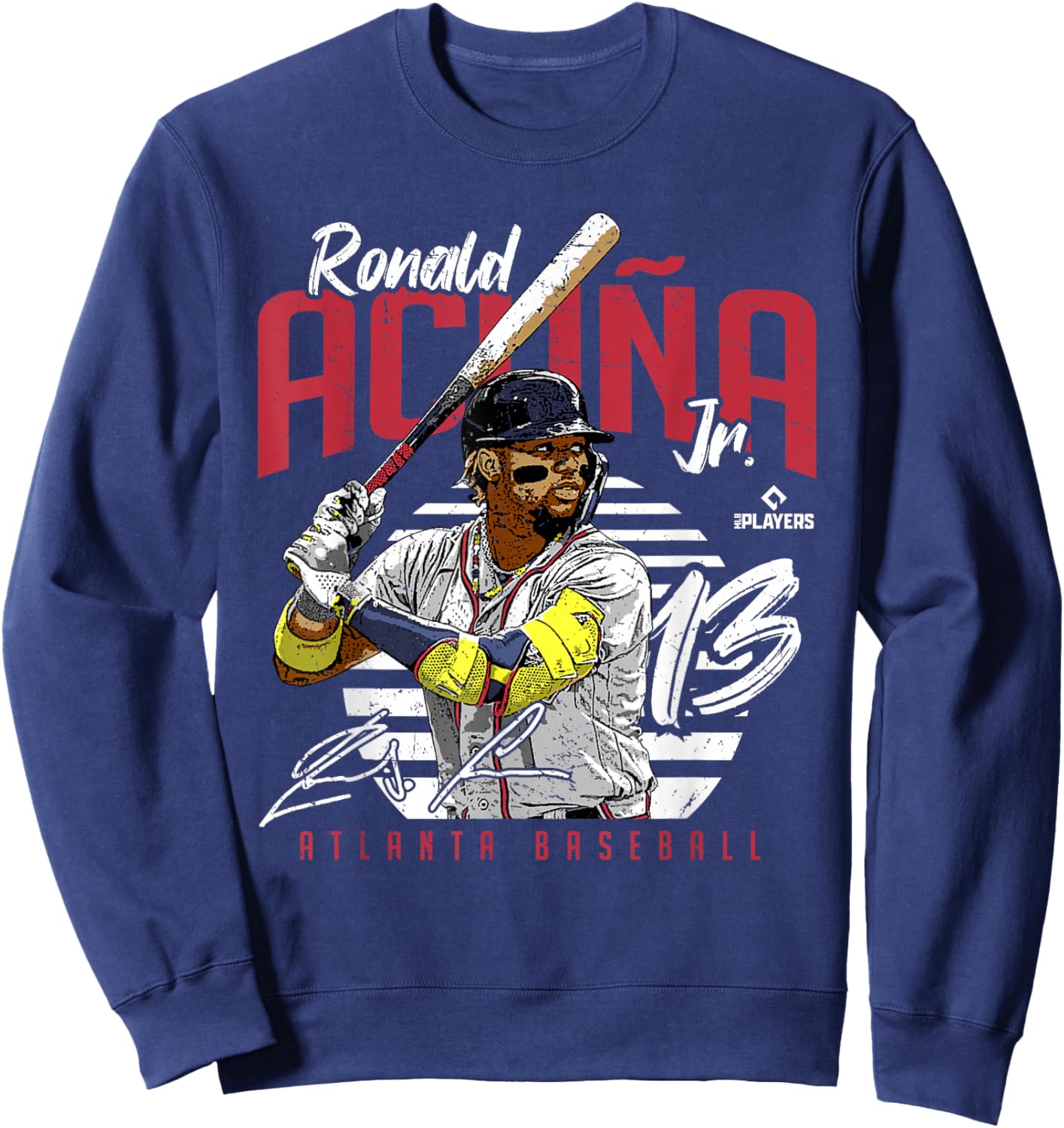Ronald Acuna Jr. | Atlanta Baseball MLB Players | MLBRAC3004 Sweatshirt - Sweatshirt | Navy