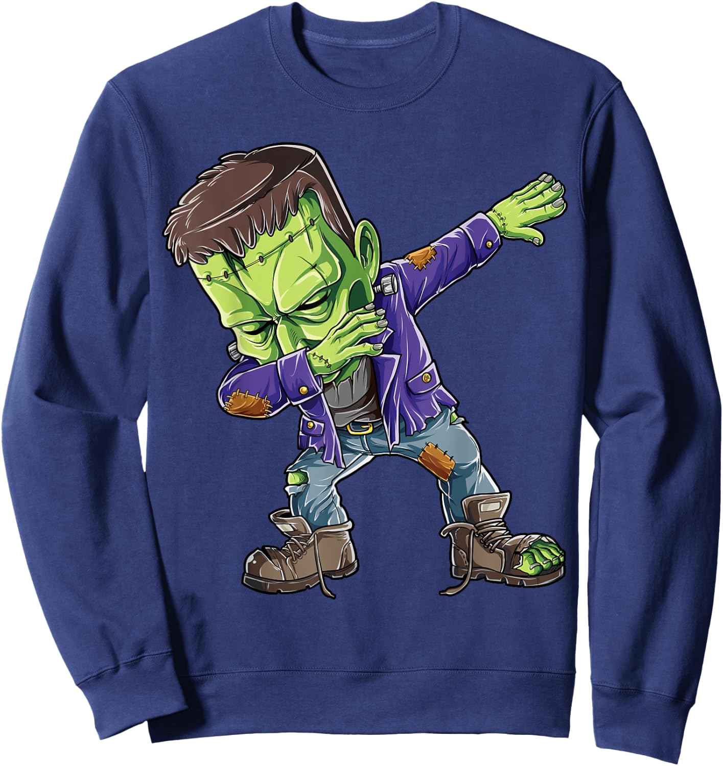 Halloween Boys Men Dabbing Frankenstein Monster Zombie Dab Sweatshirt - Sweatshirt | Navy