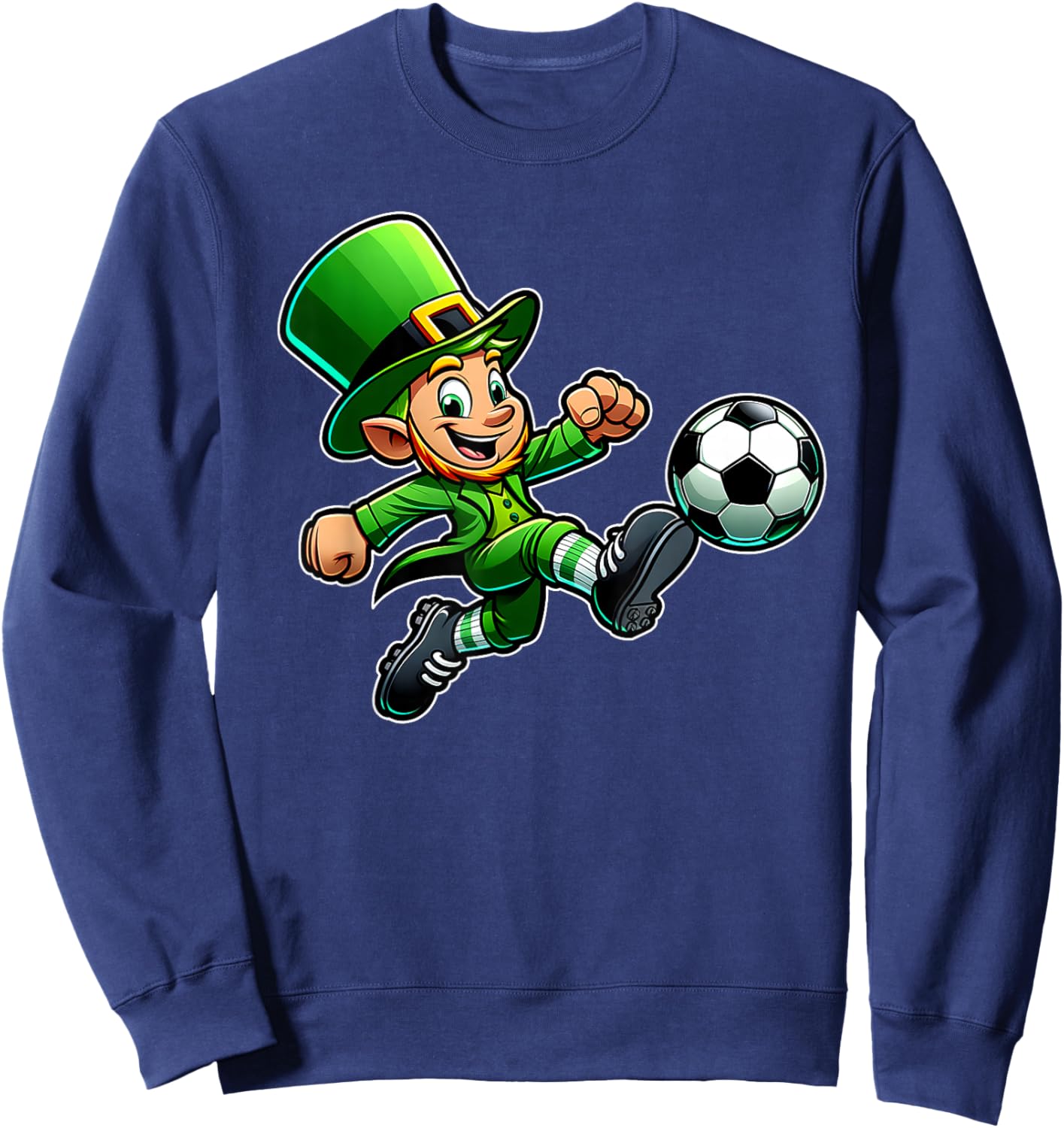 Boys St Patrick's Day Irish Leprechaun Soccer Team Player Sweatshirt - Sweatshirt | Navy