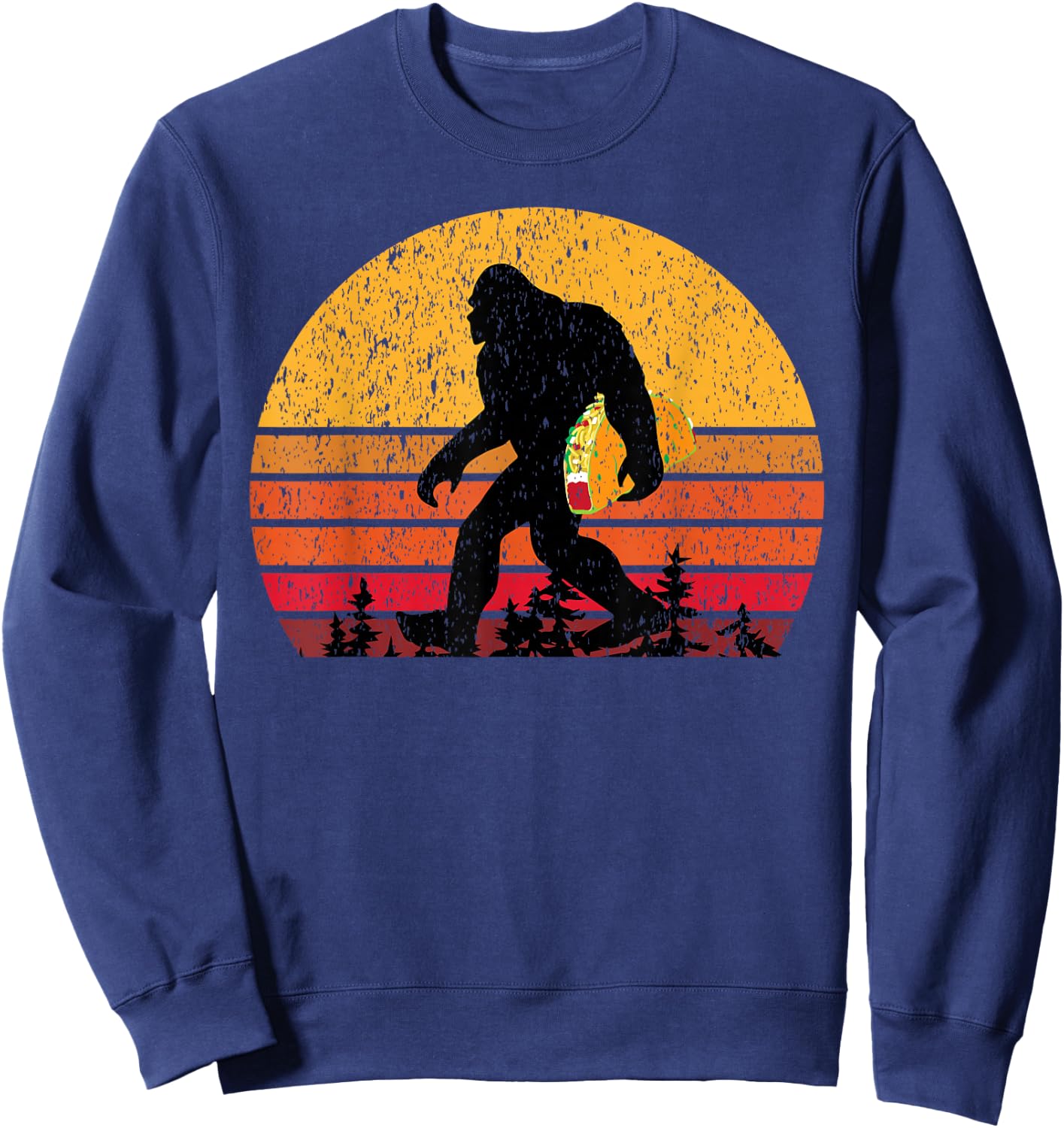 Bigfoot T Shirt & Men Carrying Taco Sweatshirt - Sweatshirt | Navy
