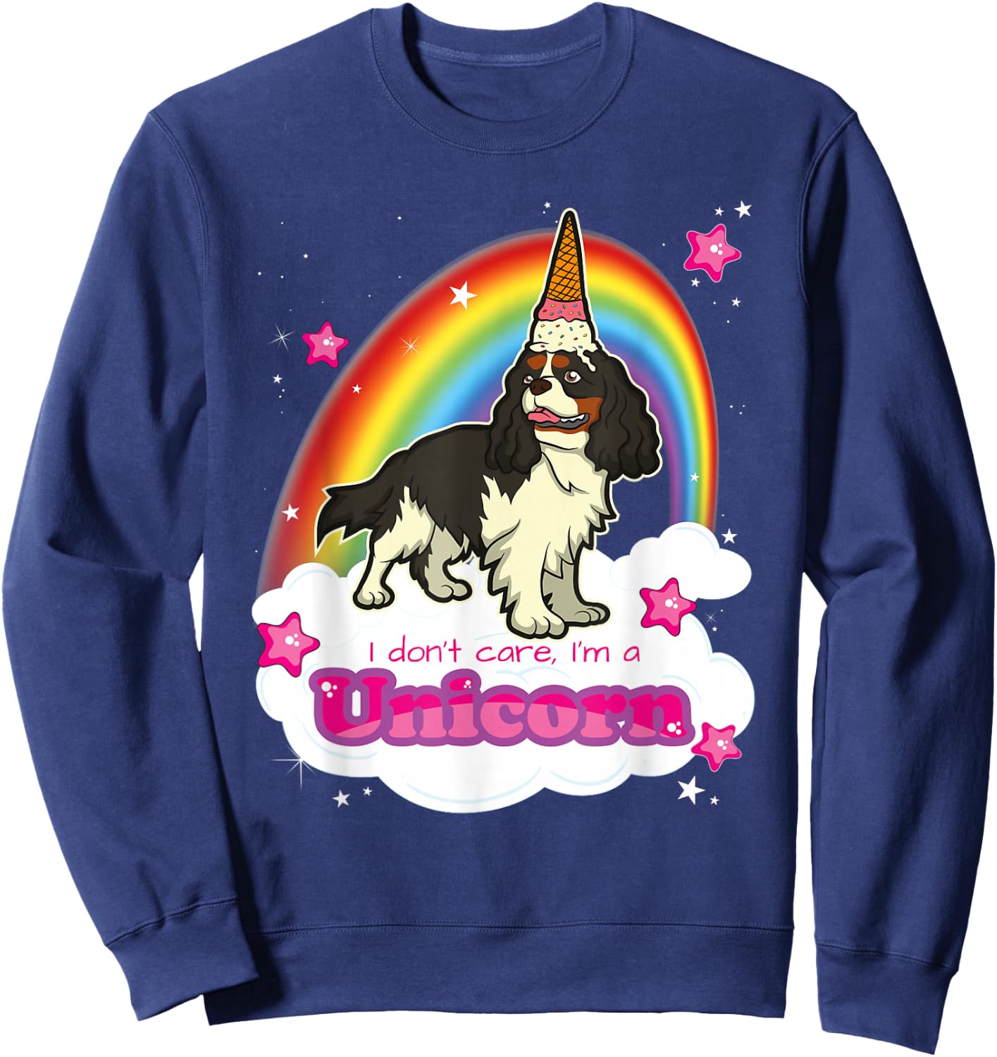 Cavalier King Charles Spaniel Dog Sweatshirt - Sweatshirt | Navy