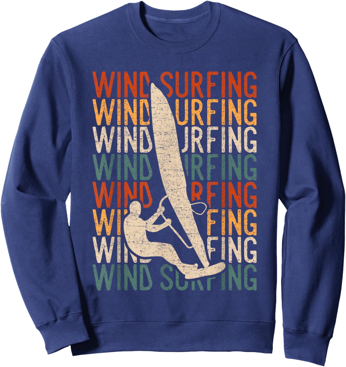 Wind Surfing Retro Vintage Surf Kitesurfing Windsurfing Sweatshirt - Sweatshirt | Navy