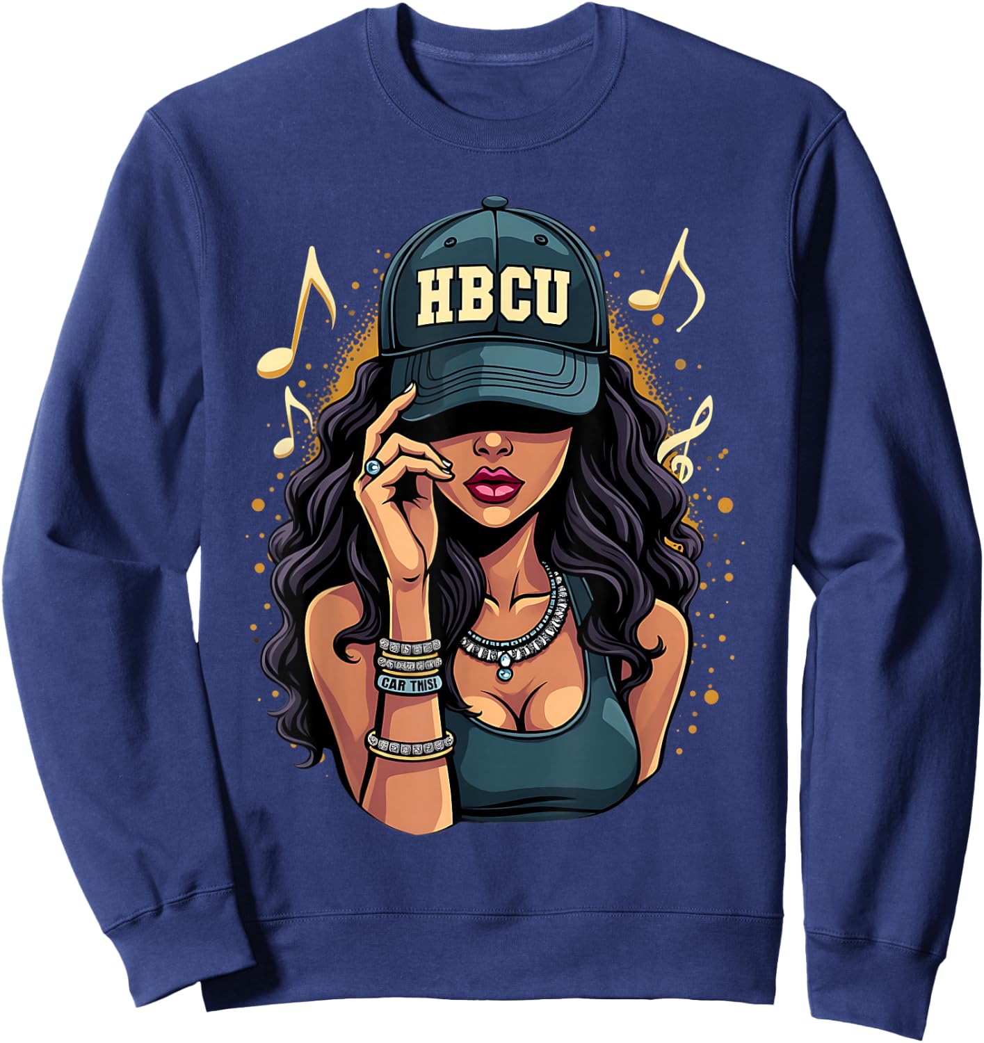 Beautiful Black Women HBCU black history month Sweatshirt - Sweatshirt | Navy