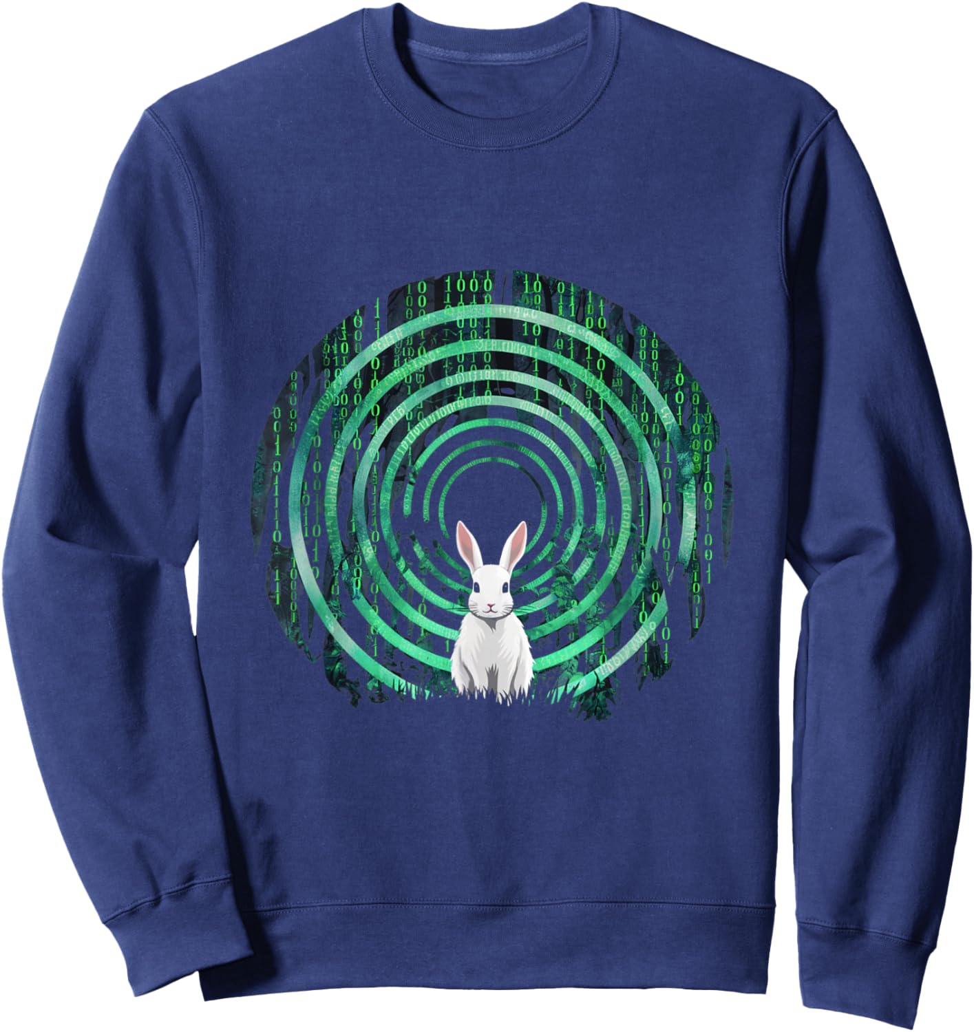 Conspiracy Theories Green Vortex Hole With Rabbit Sweatshirt - Sweatshirt | Navy