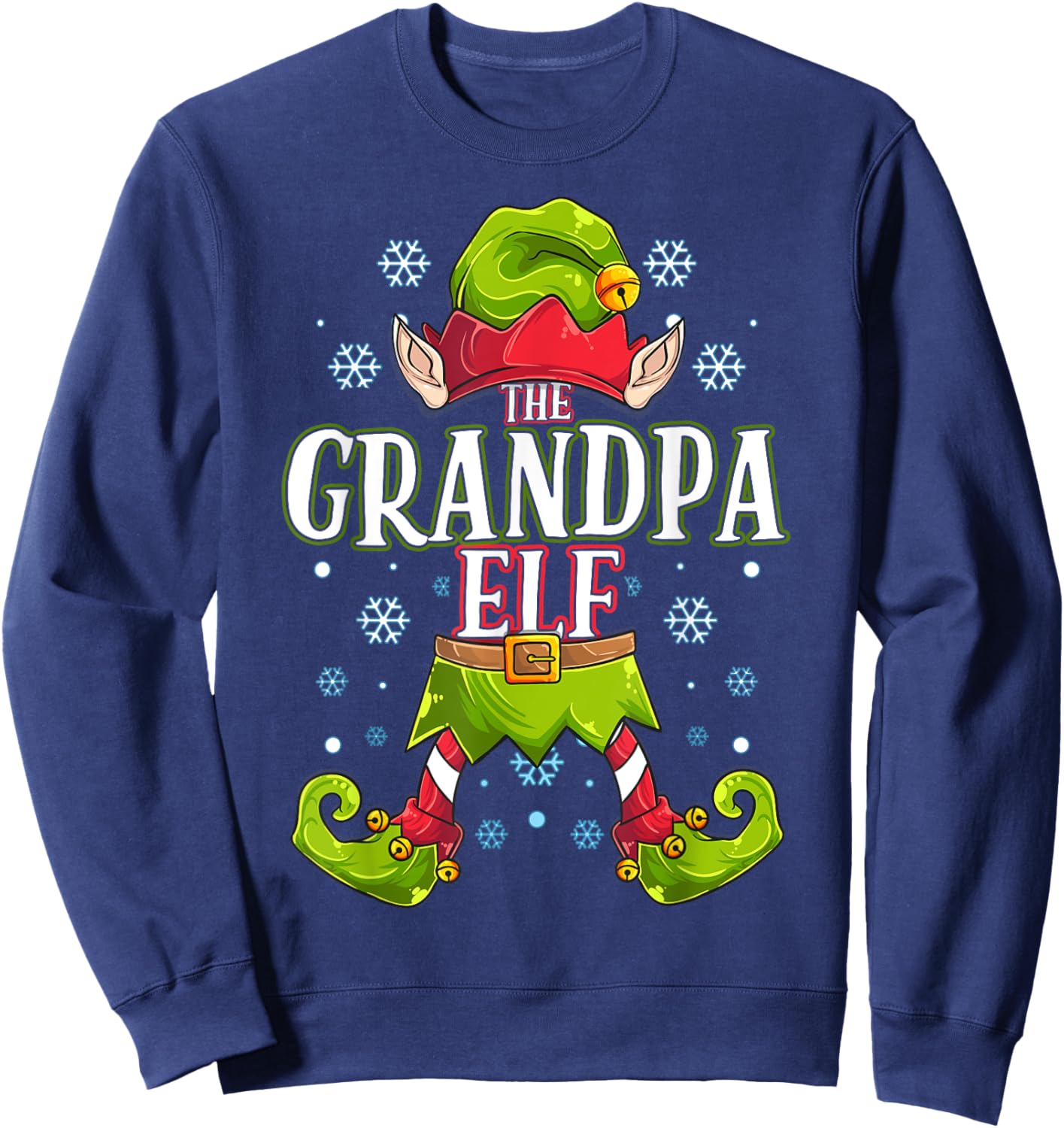 Grandpa Elf Matching Family Group Christmas Party Sweatshirt - Sweatshirt | Navy