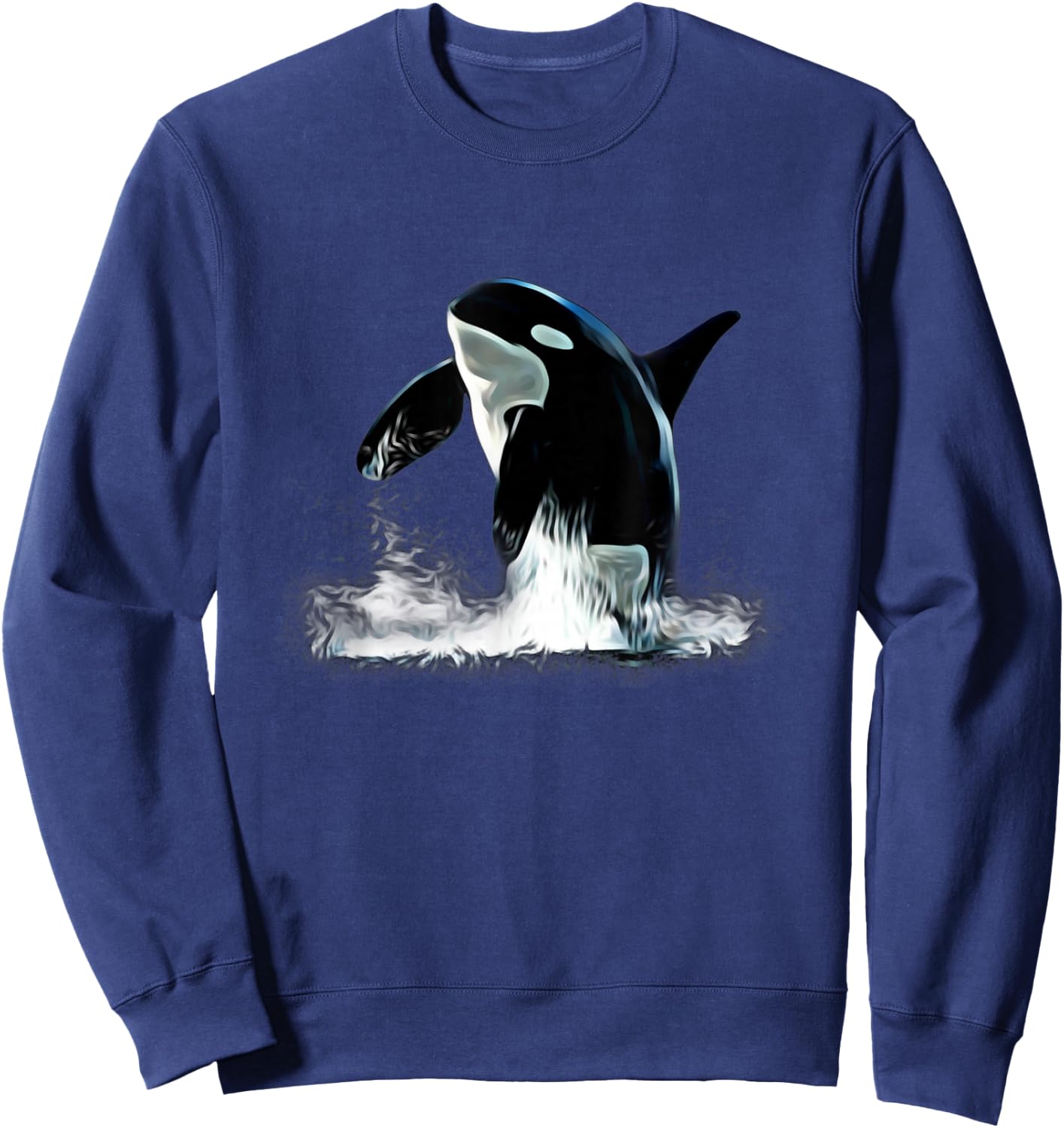 Orca Motif Whale Predator Animals Design Sweatshirt - Sweatshirt | Navy