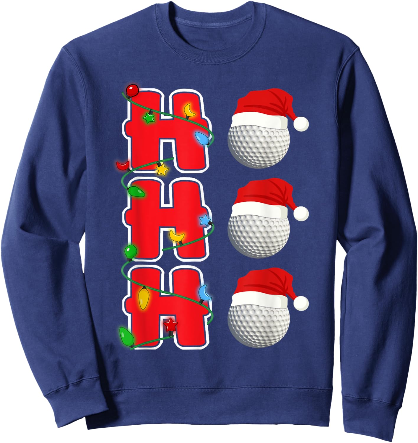 Ho-Ho-Ho Santa Golf Christmas Gift Sweatshirt - Sweatshirt | Navy