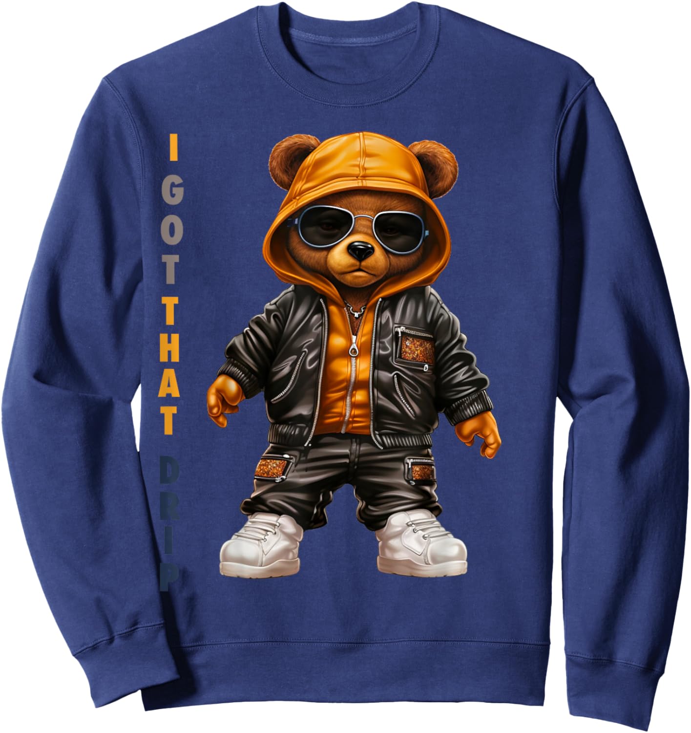Brimis Feel the Drip Stylish I Got That Drip , Small, Black Sweatshirt - Sweatshirt | Navy