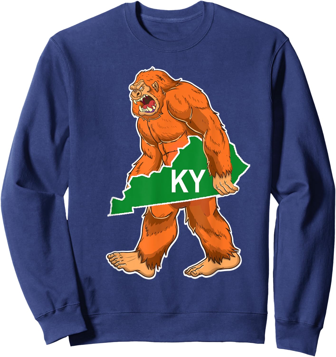 Bigfoot Kentucky Sasquatch State Sweatshirt - Sweatshirt | Navy