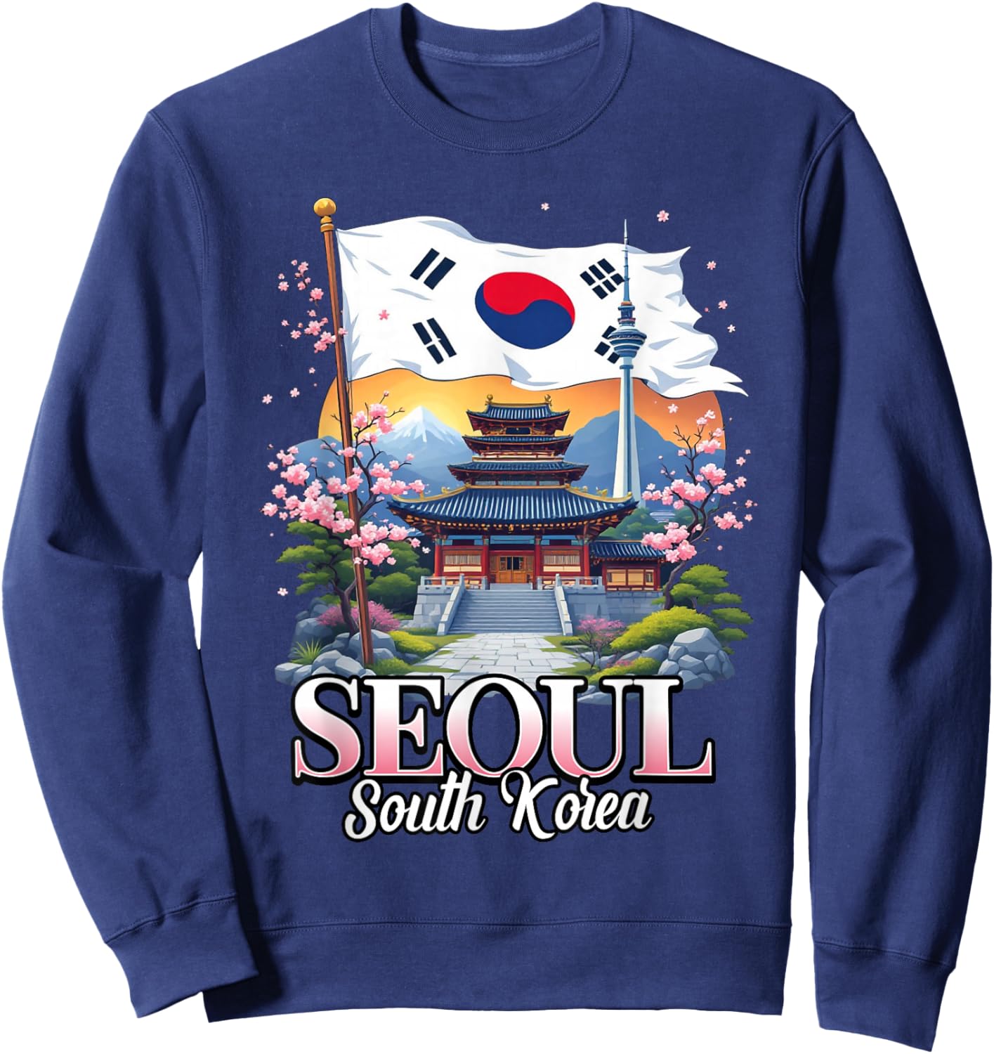 Seoul South Korea Travel South Korean Flag Souvenir Sweatshirt - Sweatshirt | Navy