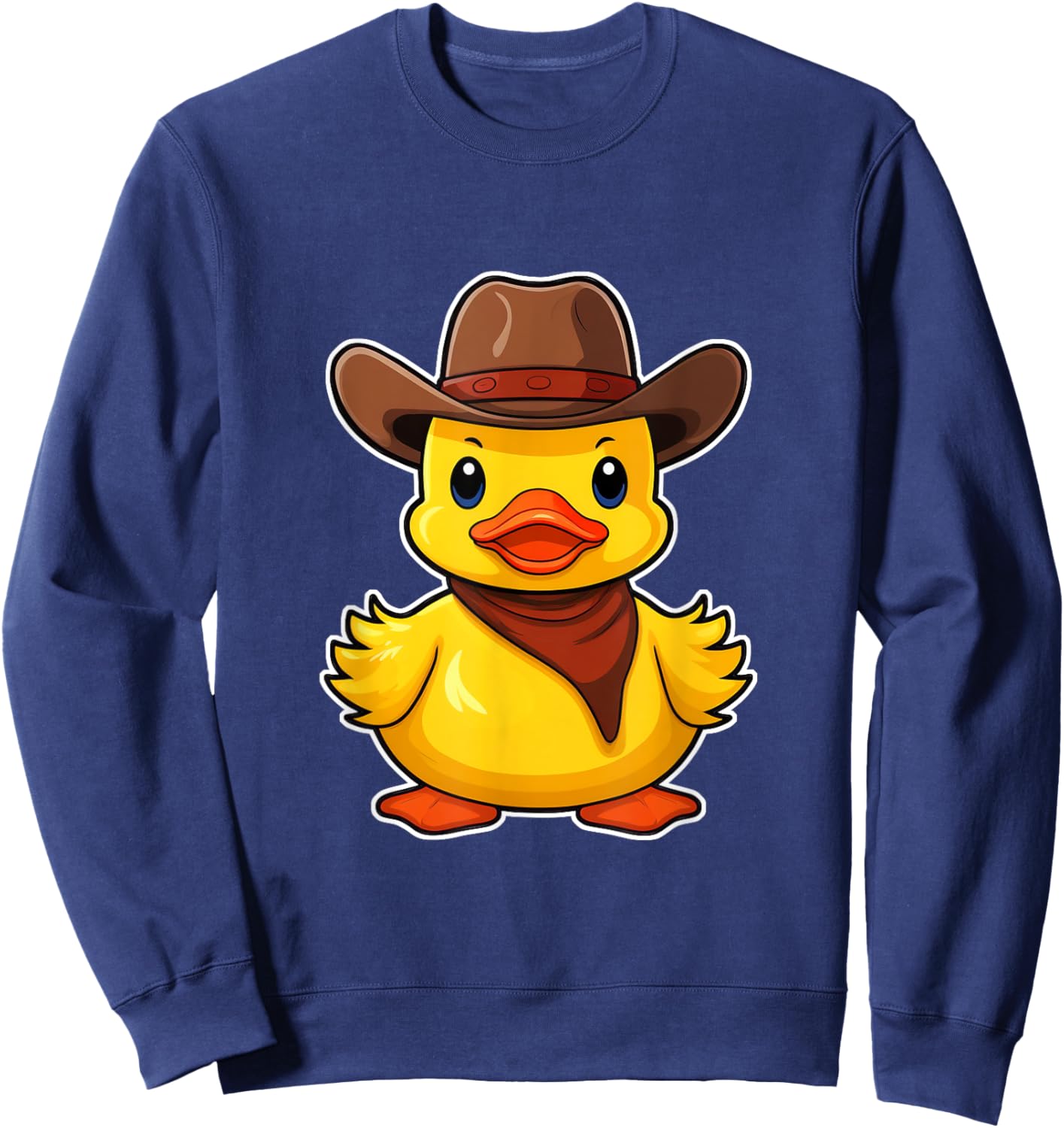 Cowboy Rubber Duck, Western Ducky Cow Boy Rodeo Hat Sweatshirt - Sweatshirt | Navy