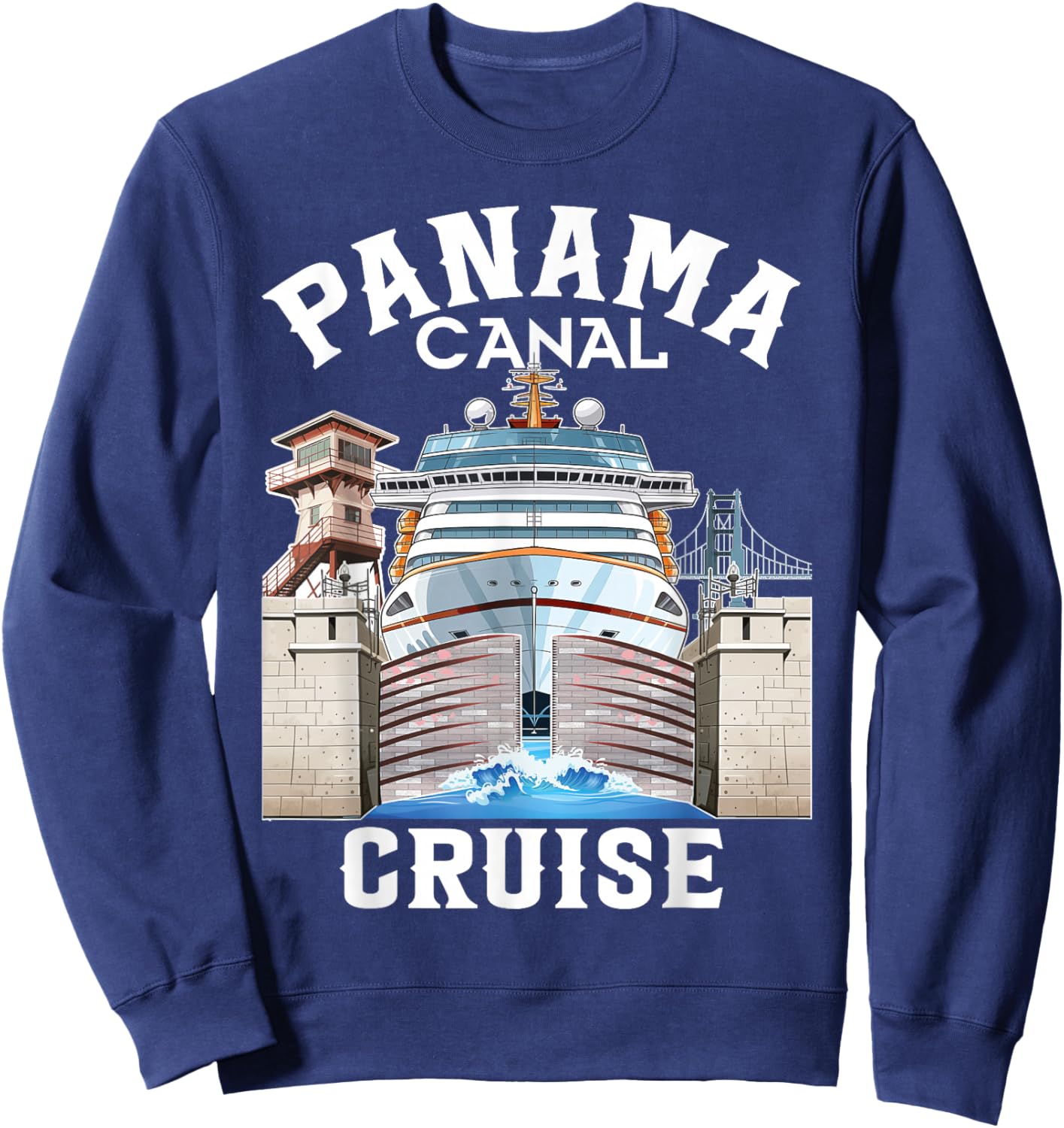Panama Canal Cruise Transit Souvenir Commemorative Keepsake Sweatshirt - Sweatshirt | Navy