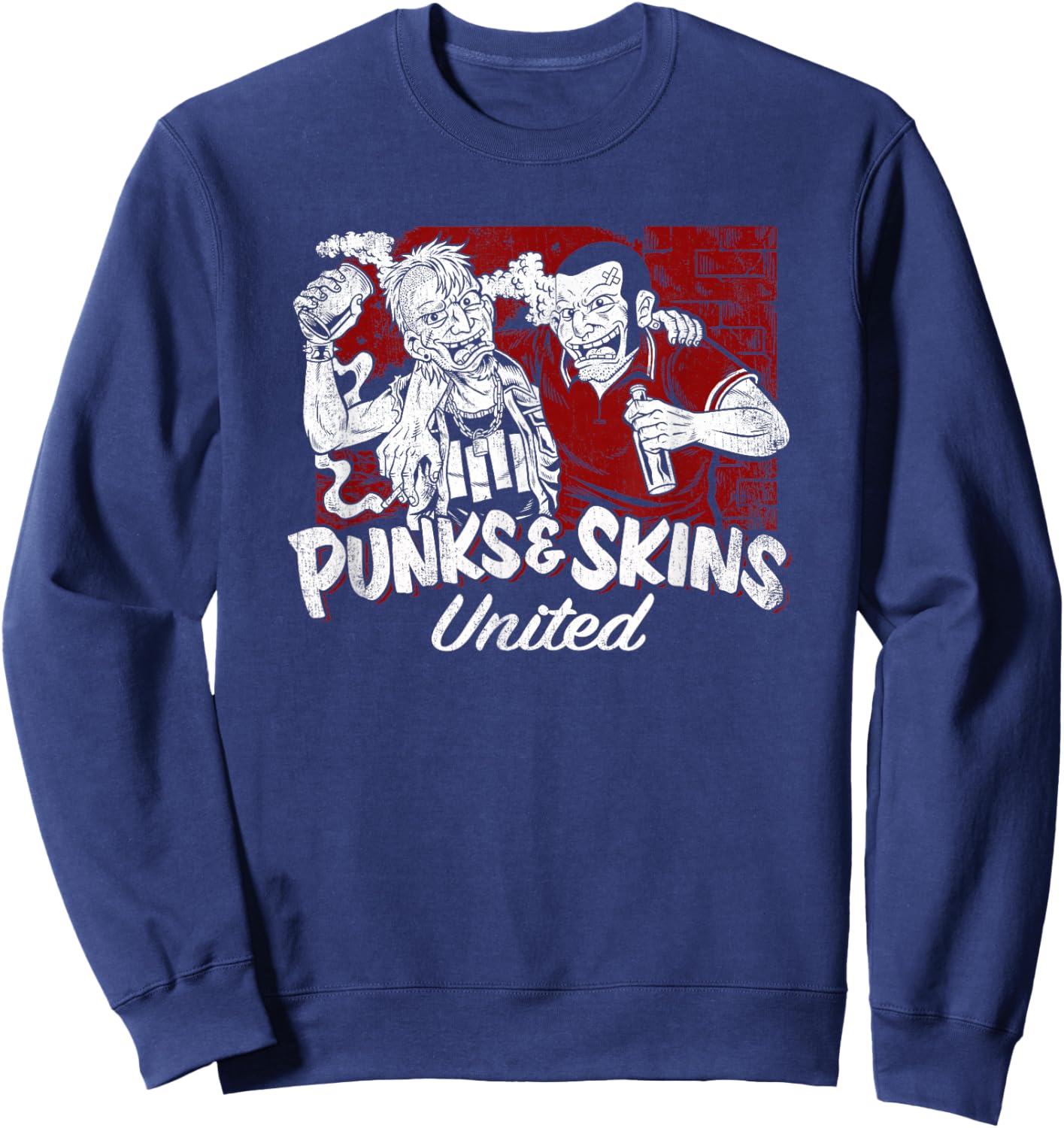 Punks and Skins United Oi Oi Oi! Street Punks & Skinheads Sweatshirt - Sweatshirt | Navy