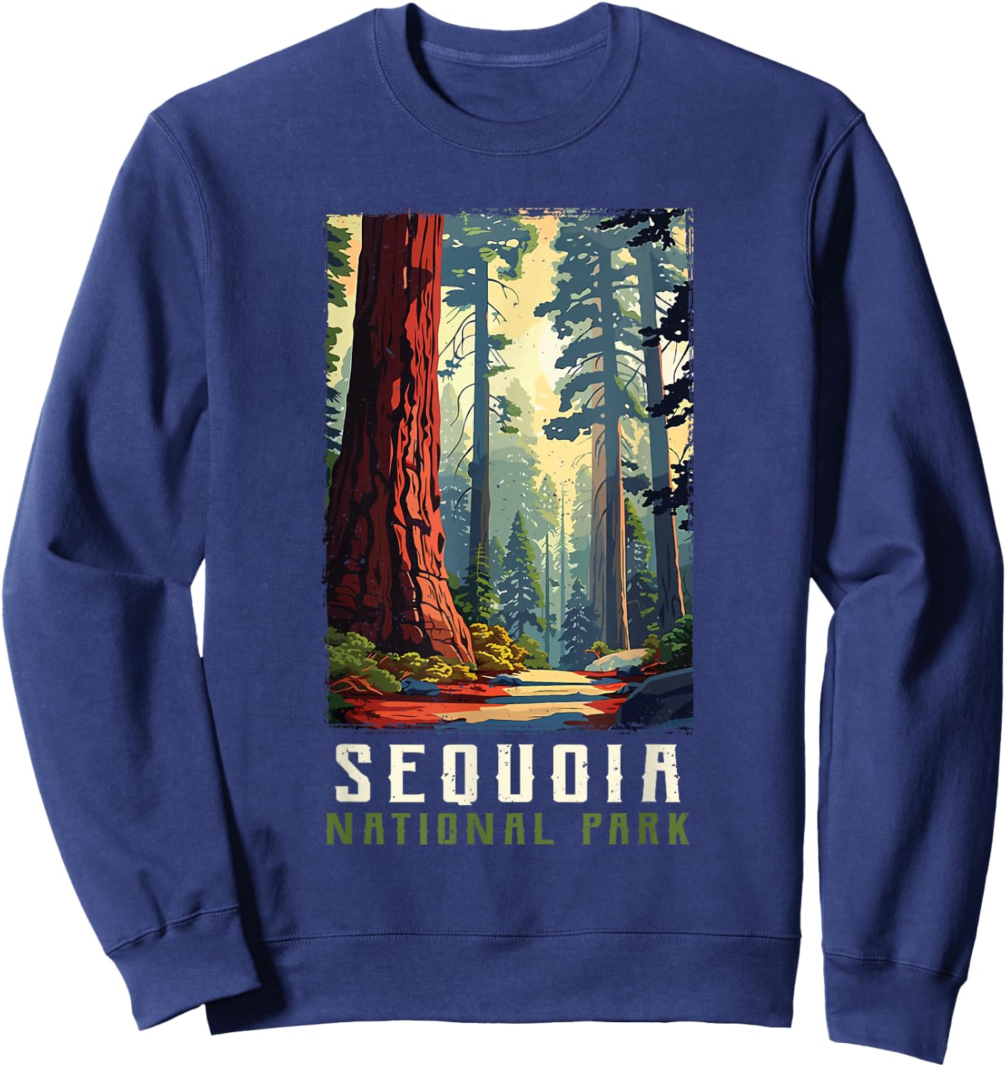 Retro Vintage Sequoia National Park for kids Hiking Camping Sweatshirt - Sweatshirt | Navy