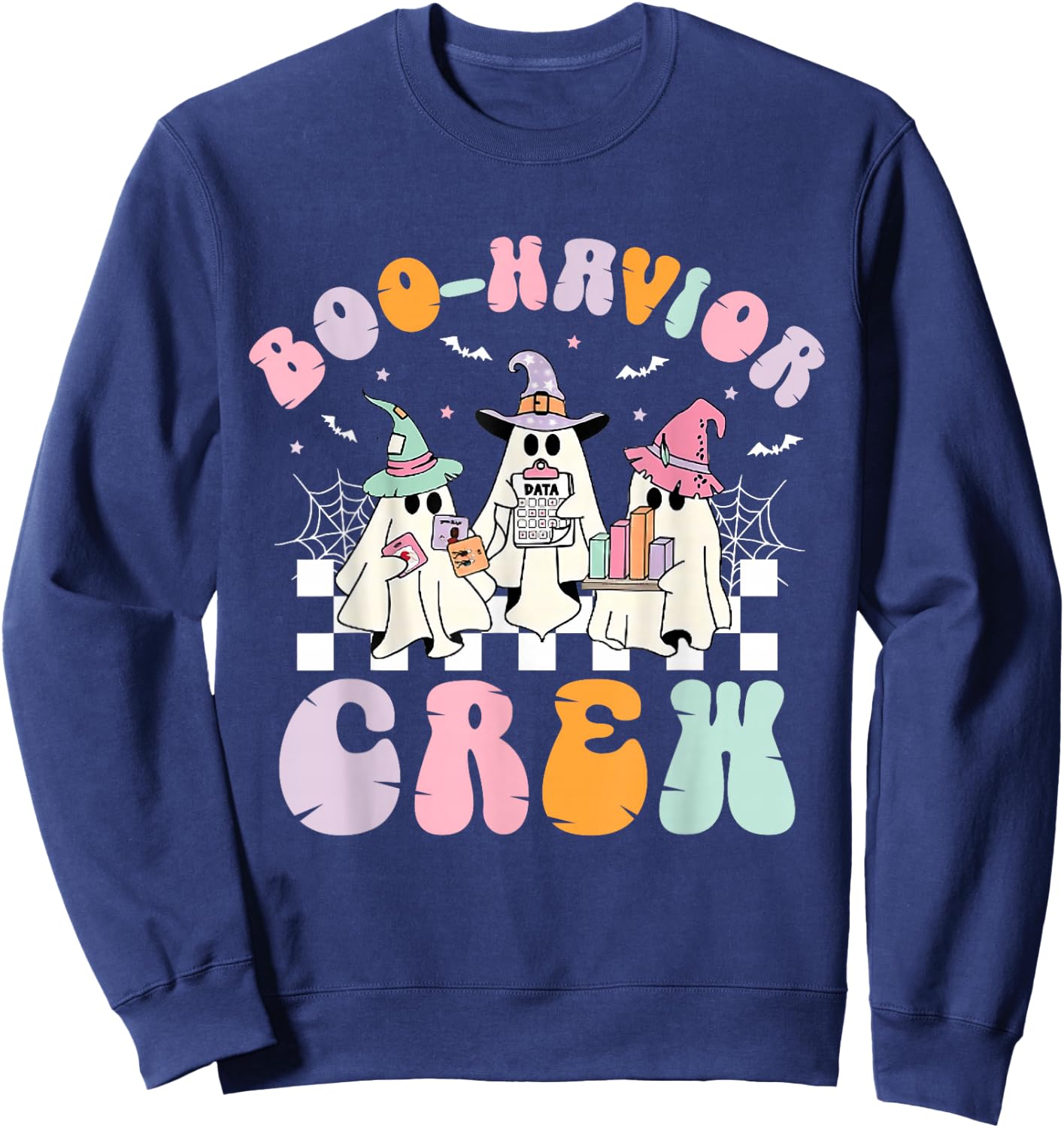 Retro Boo-Havior Crew Behavior Analyst Halloween RBT Sweatshirt - Sweatshirt | Navy