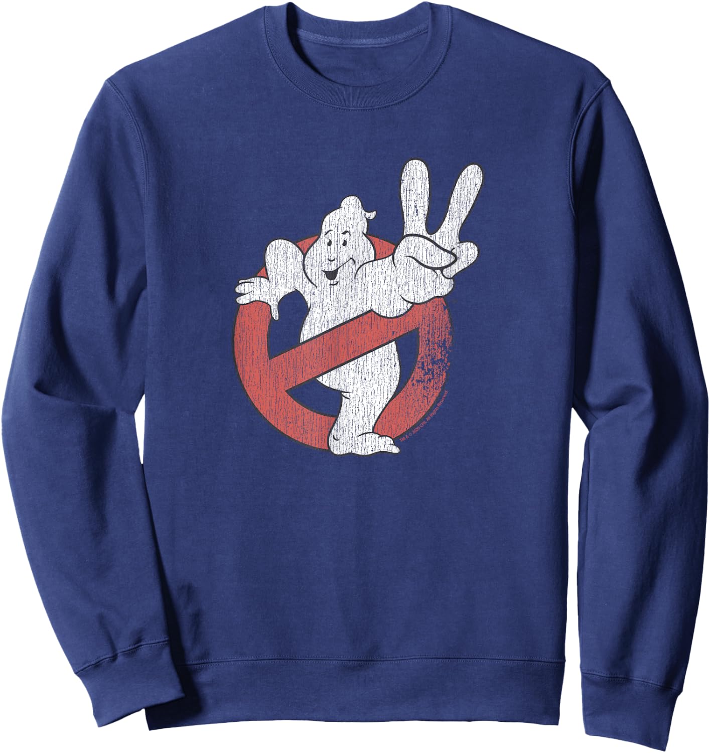 Ghostbusters Distressed Logo Ghostbusters II Retro Movie Sweatshirt - Sweatshirt | Navy