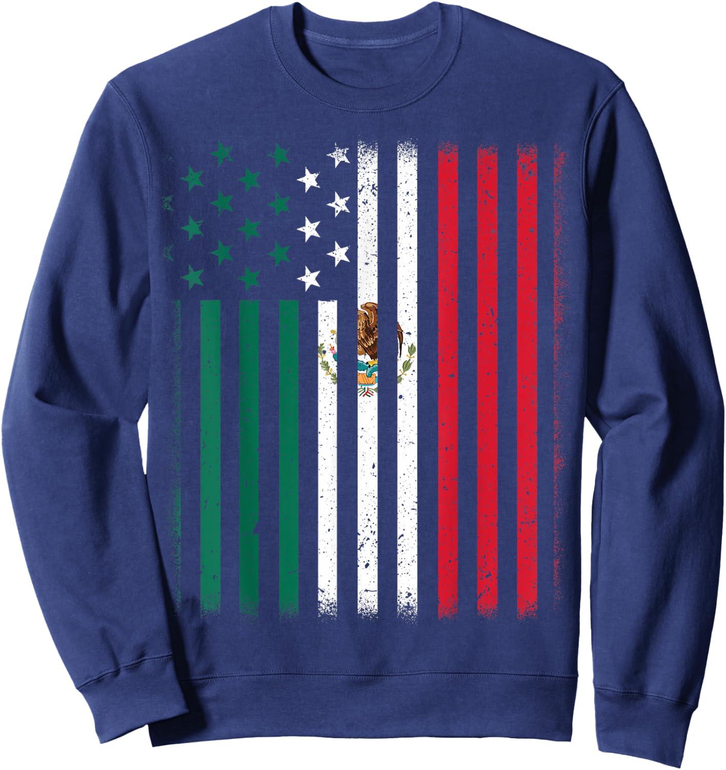 Mexican American Flag Kids Men Women Mexico Independence Day Sweatshirt - Sweatshirt | Navy