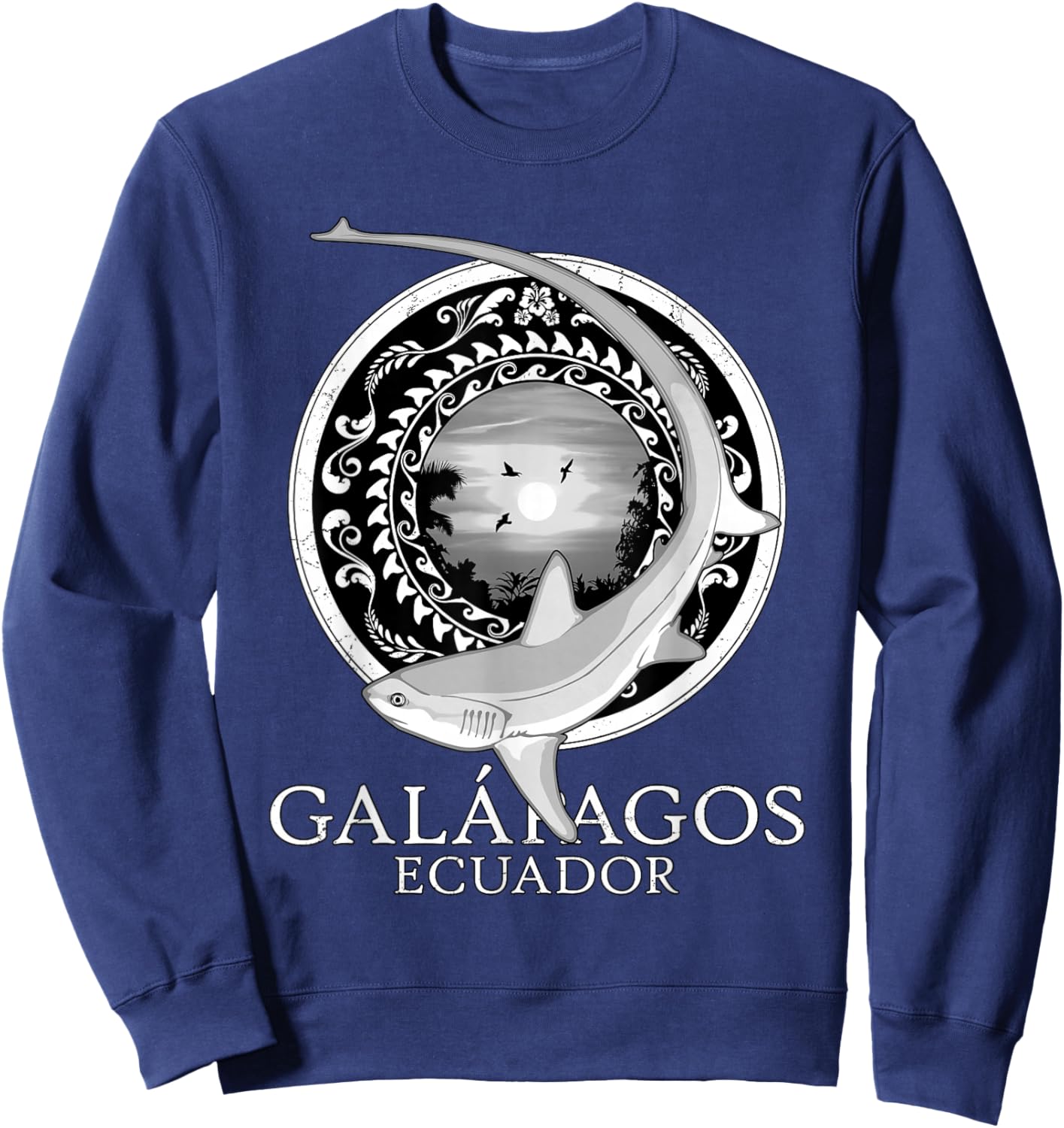 Galapagos Islands Ecuador Thresher Shark Sweatshirt - Sweatshirt | Navy