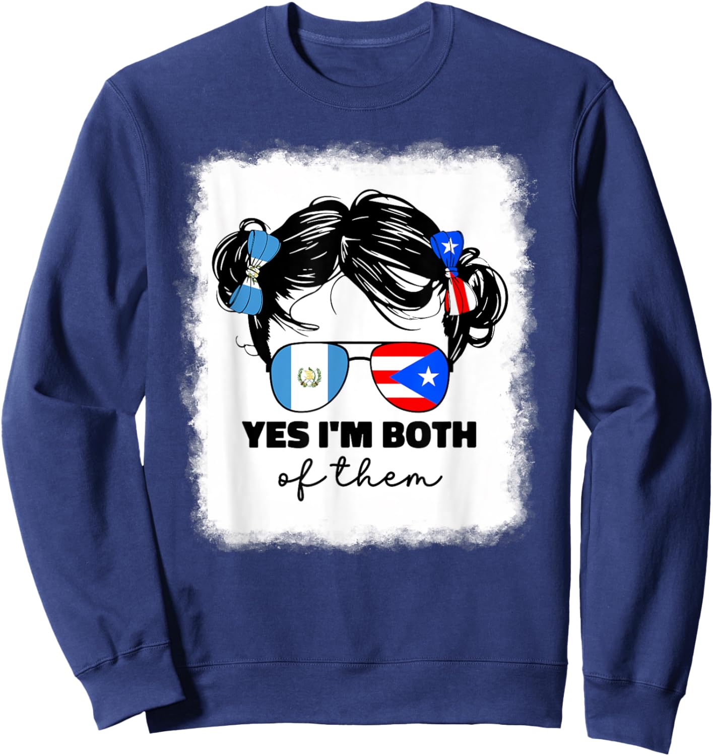 Guatemalan And Puerto Rican Rico Guatemala Flag Kids Girls Sweatshirt - Sweatshirt | Navy
