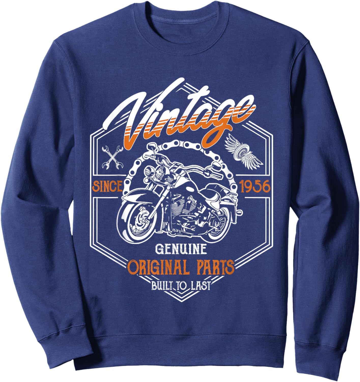 Birthday 1956 Gift Vintage Classic Motorcycle 69 Years Sweatshirt - Sweatshirt | Navy