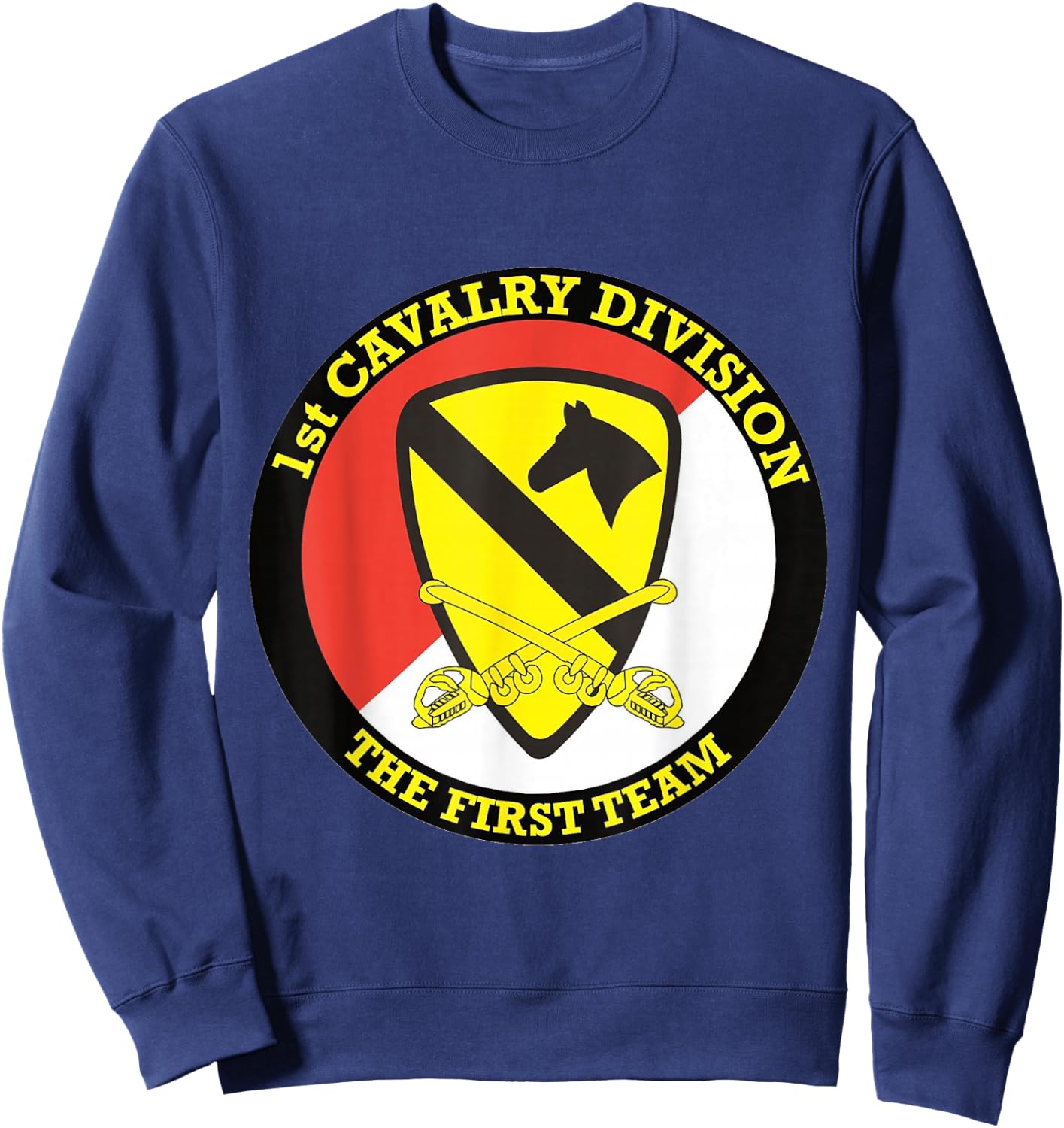1st Cavalry Division 'The First Team' Military Army Sweatshirt - Sweatshirt | Navy