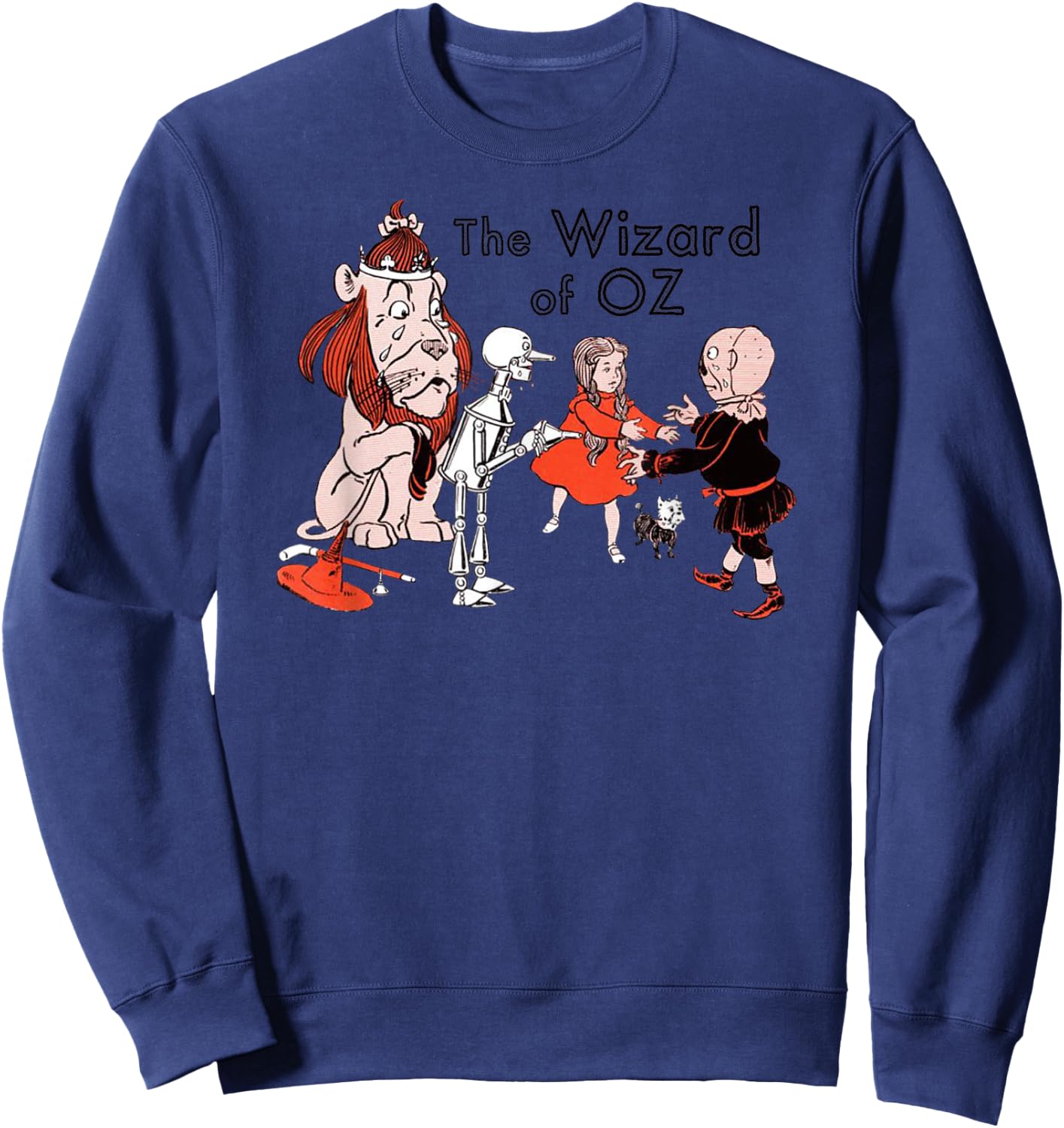 Retro Classic The Wizard of OZ Cowardly Lion & Scarecrow Sweatshirt - Sweatshirt | Navy