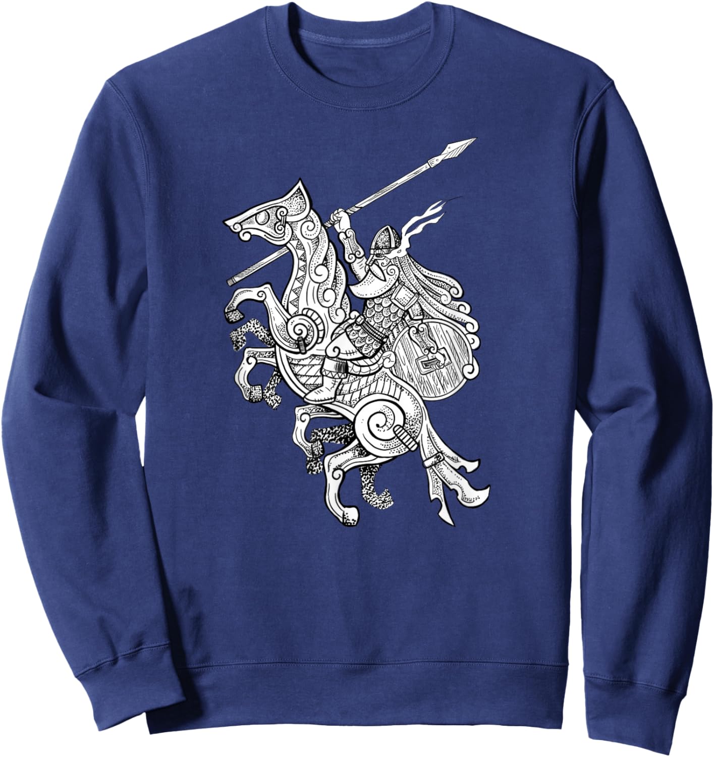 Odin on his horse shirt for vikings nordic style Sweatshirt - Sweatshirt | Navy