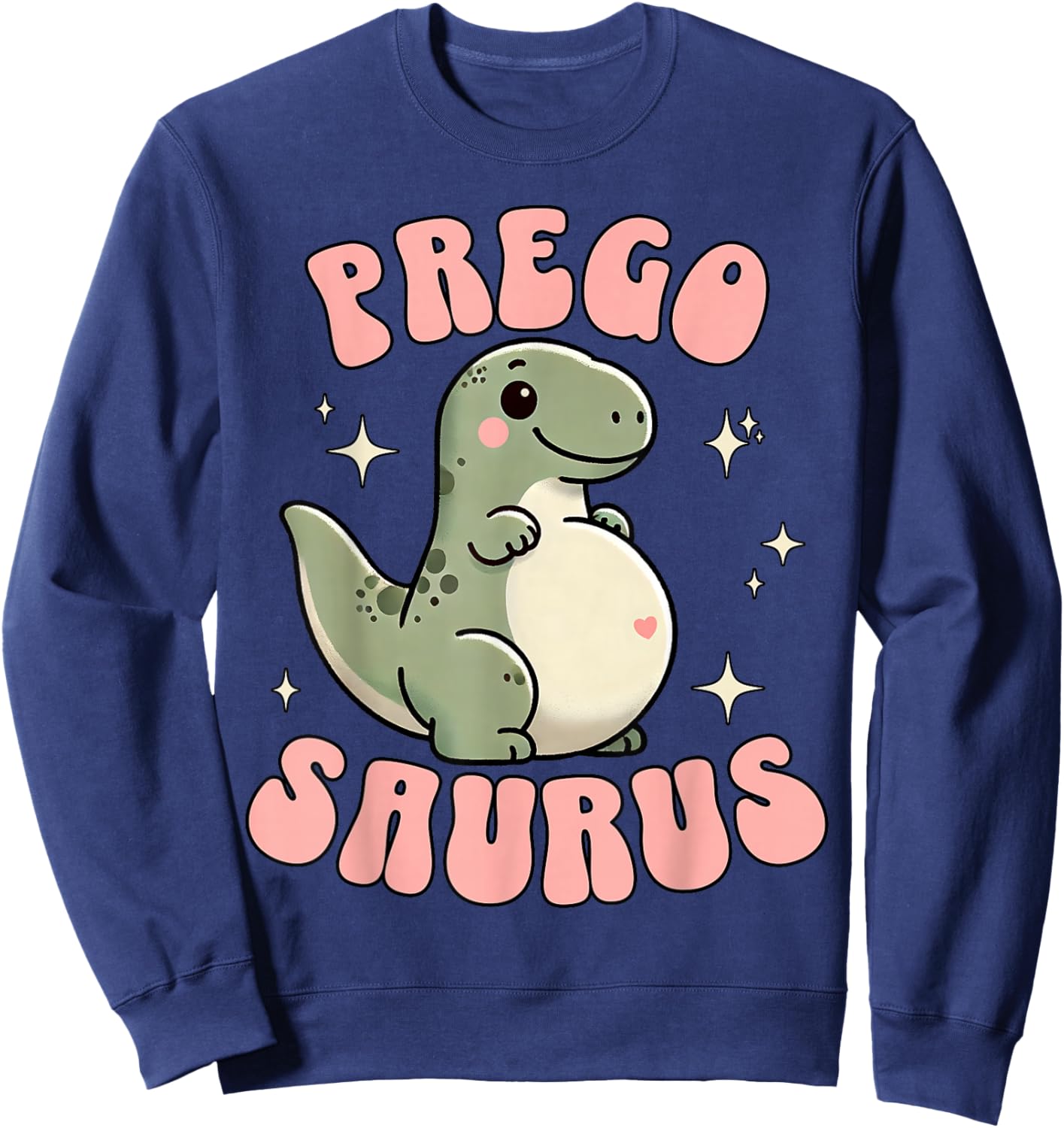 Funny Pregnant Mom Expecting Mama To Be Pregosaurus Cute Retro Mommy Dinosaur Pregnancy Announcement , Small, Black Sweatshirt - Sweatshirt | Navy