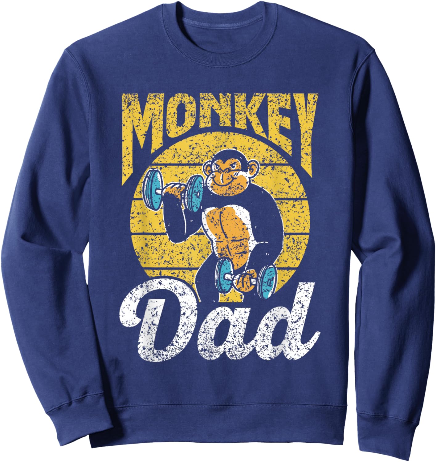 Monkey Dad Animal Monkeys Saying Lover Father Daddy Papa Sweatshirt - Sweatshirt | Navy