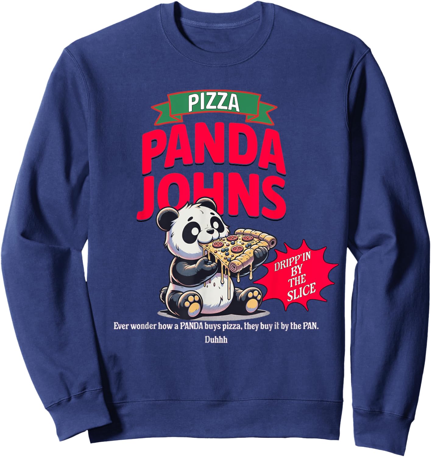 Panda Johns Pizza Lovers Sweatshirt - Sweatshirt | Navy