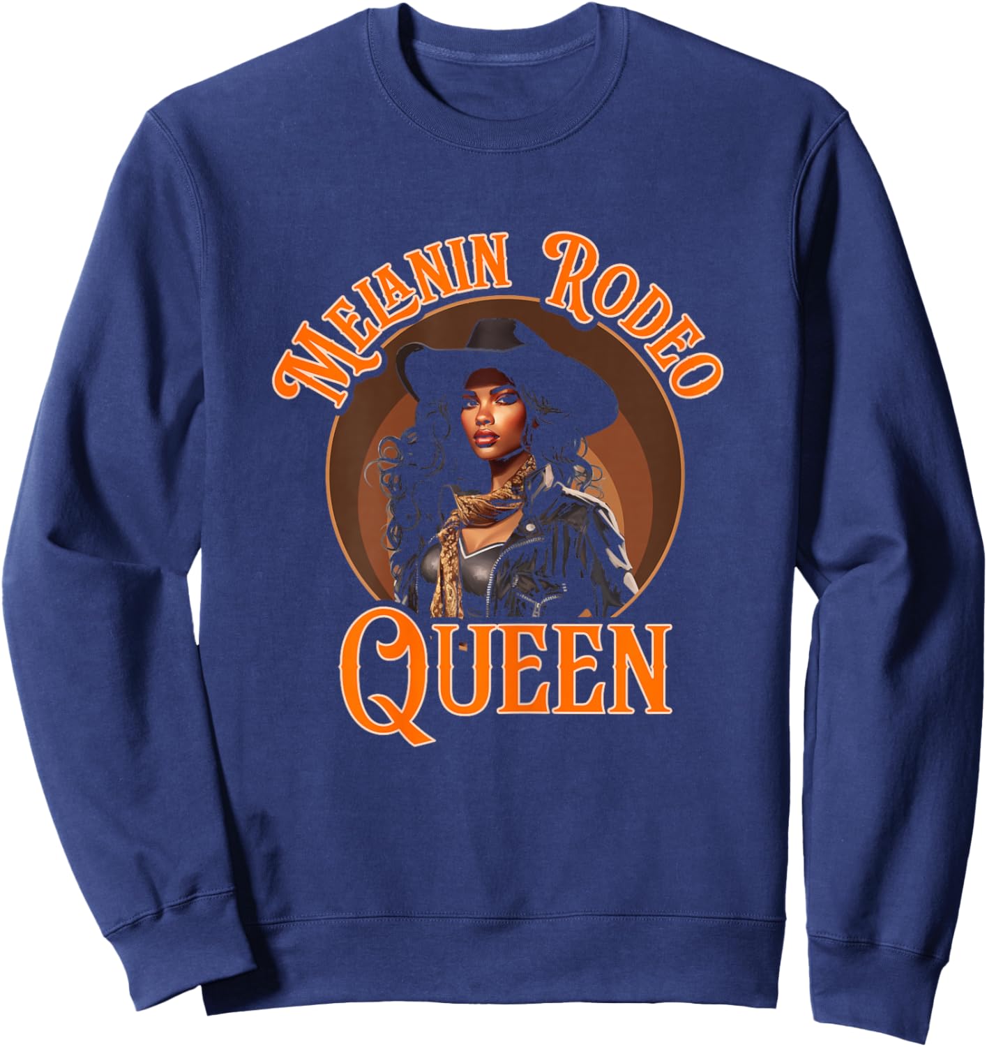 Melanin Rodeo Queen Bronc Riding African American Sweatshirt - Sweatshirt | Navy