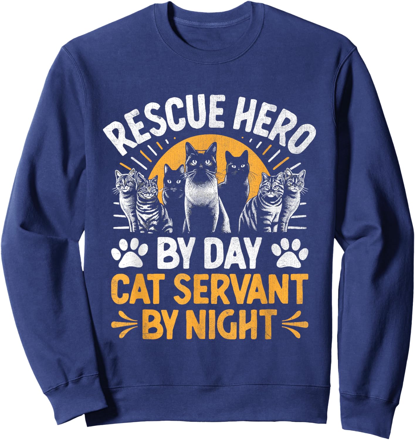 Funny Animal Shelter Volunteer Pet Dog Cat Rescue Supporter Women Sweatshirt - Sweatshirt | Navy