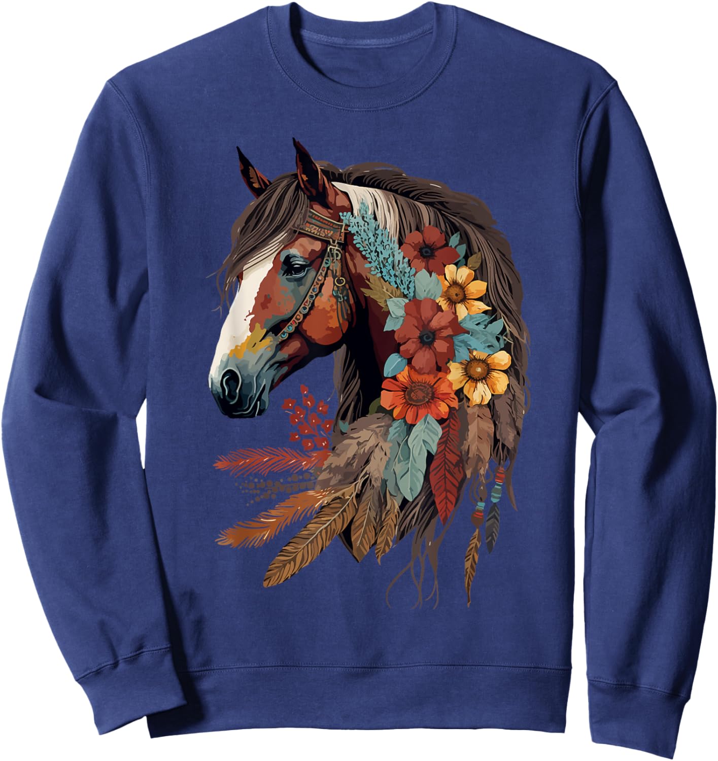Equestrian Horse Girl Western CowGirl Horseback Riding Theme Sweatshirt - Sweatshirt | Navy