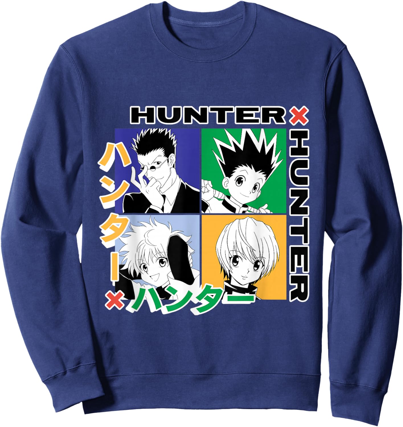 Hunter X Hunter Grid Graphic Sweatshirt - Sweatshirt | Navy