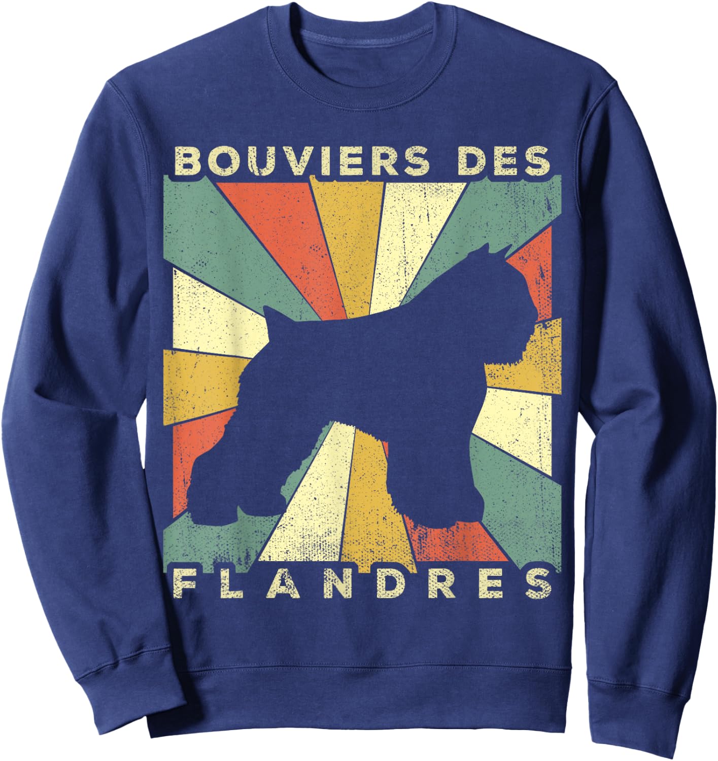 Bouviers des Flandres Dog Retro 70s Vintage Gift Women Girls Kids Sweatshirt - Sweatshirt | Navy