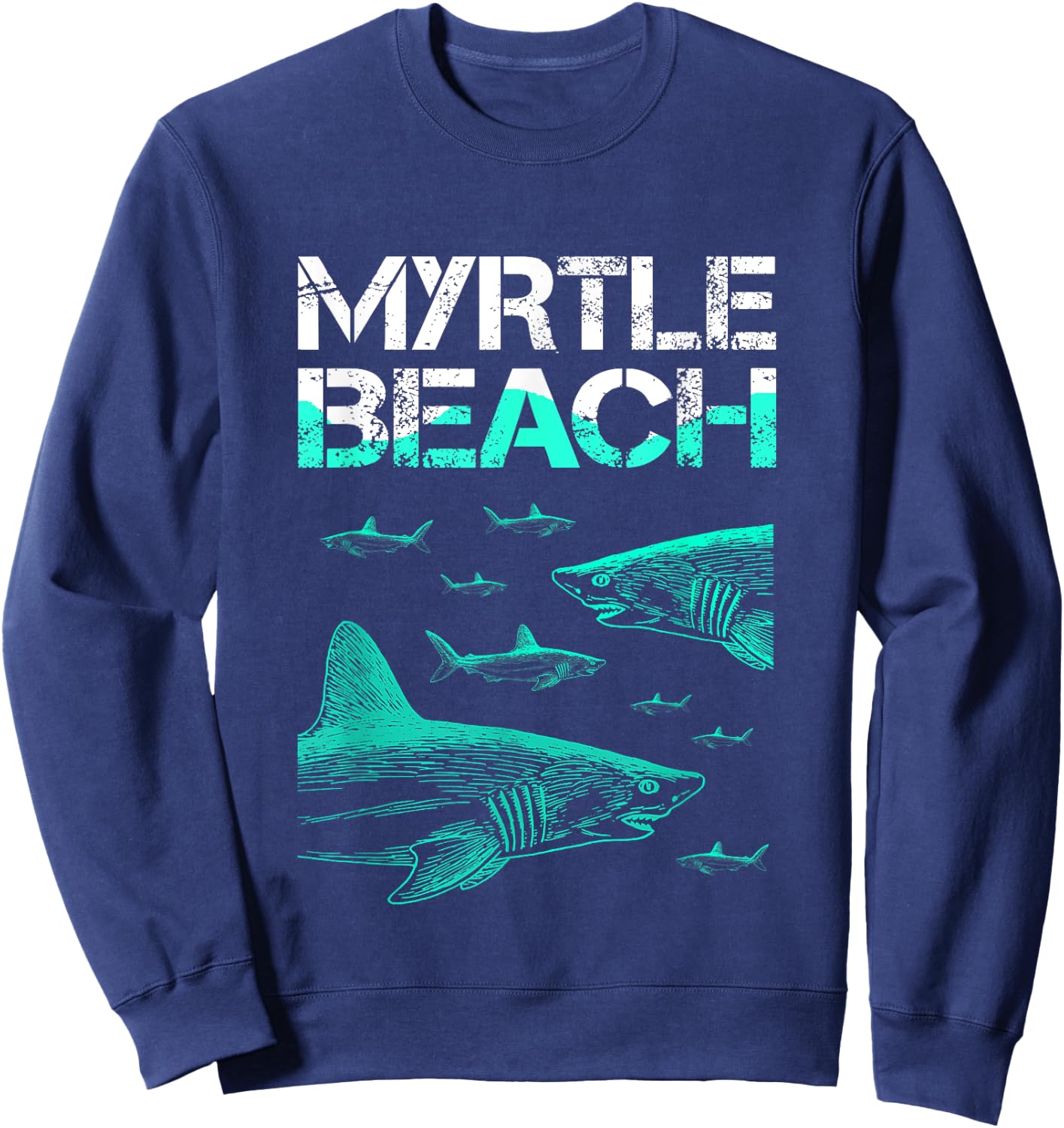 Myrtle Beach Shark Men Women Girls Kids Sweatshirt - Sweatshirt | Navy