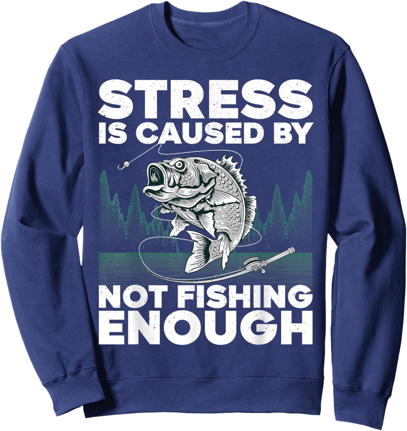 Funny Fishing Design Women Bass Fly Fishing Lovers Sweatshirt - Sweatshirt | Navy