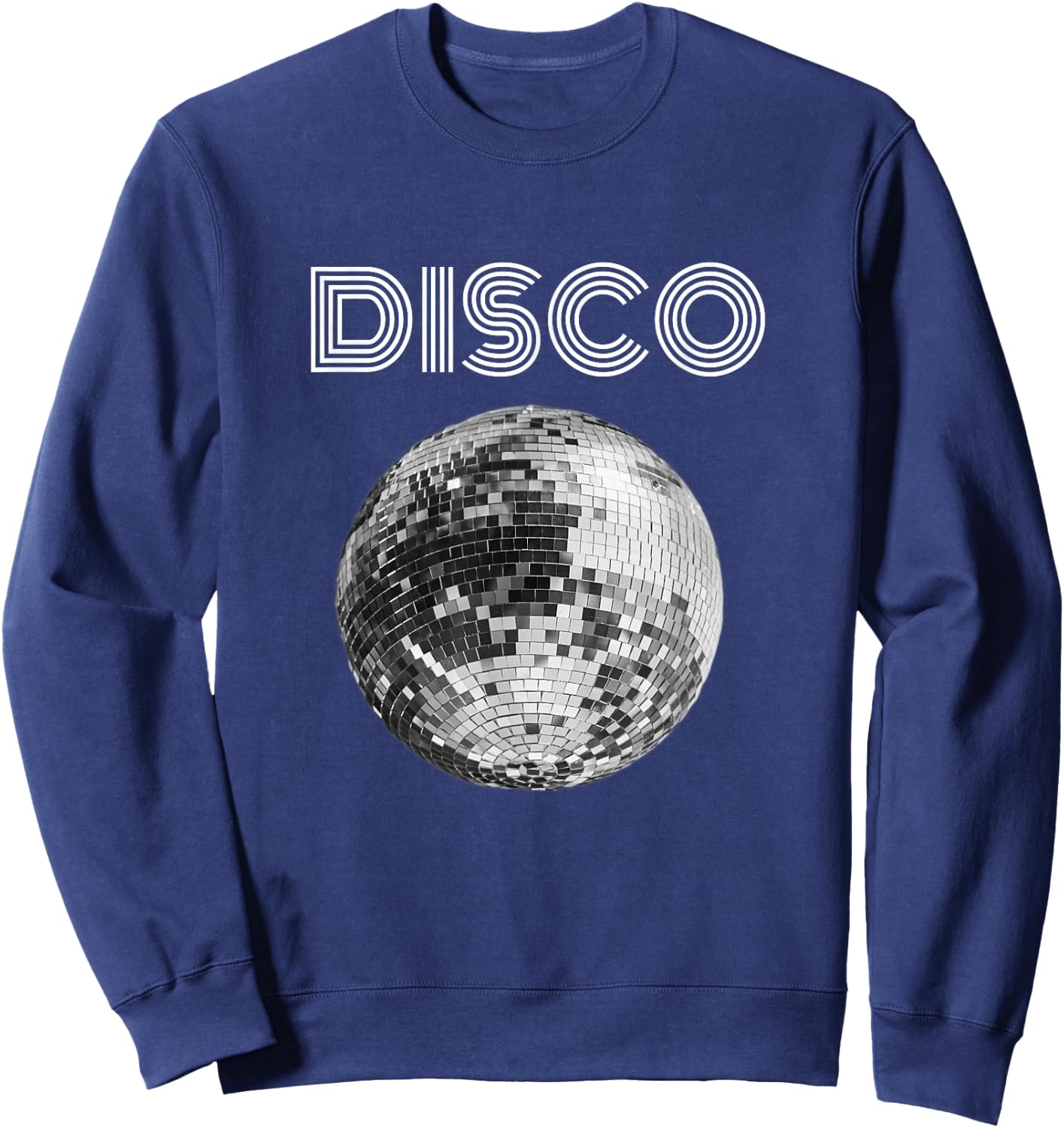 Black and White Disco Ball Club Retro Sweatshirt - Sweatshirt | Navy