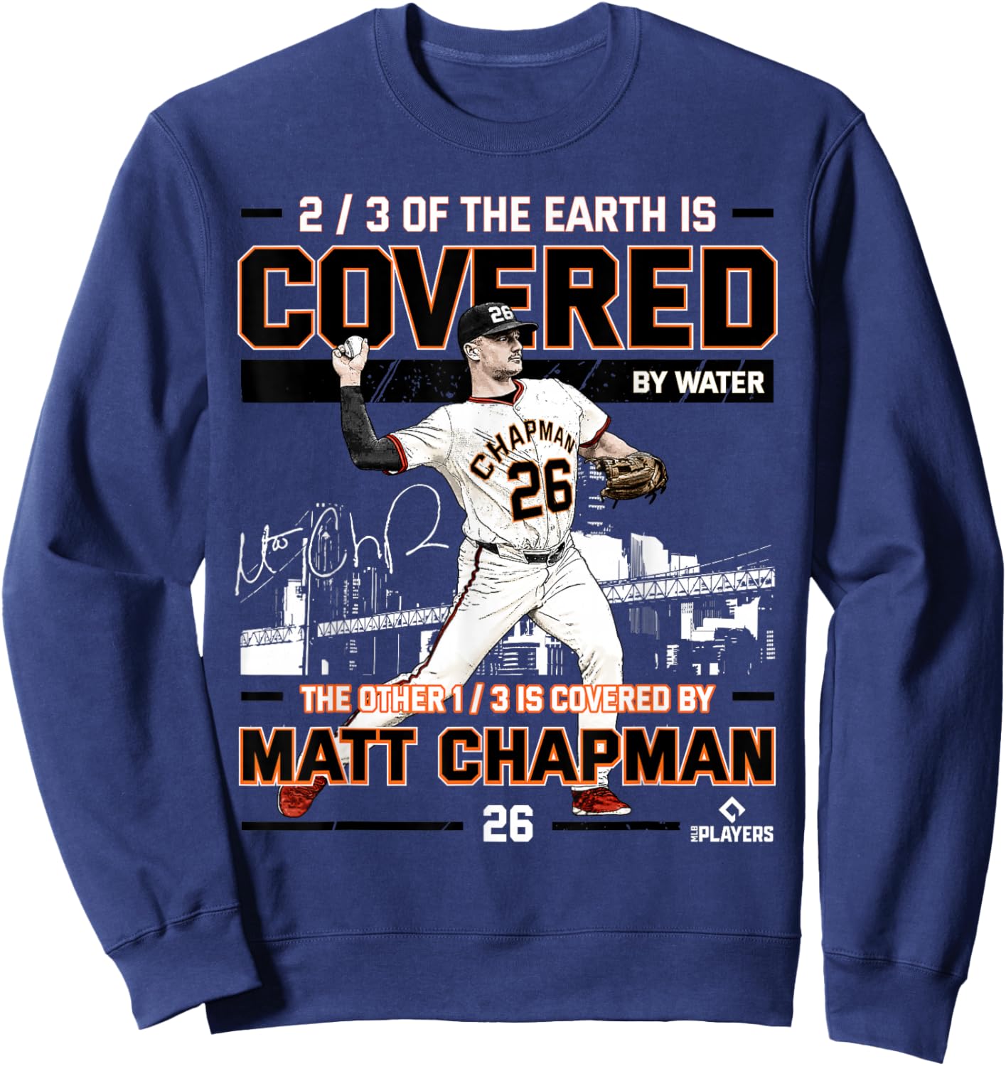Covered Matt Chapman San Francisco Baseball MLBPA Sweatshirt - Sweatshirt | Navy