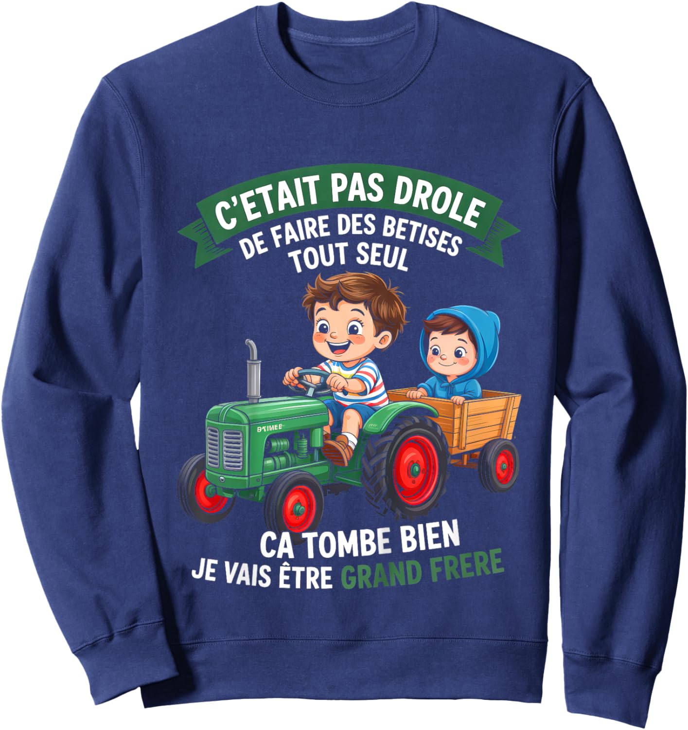 Child Child Big Brother on Mission - Announcement Pregnancy Boys Sweatshirt - Sweatshirt | Navy