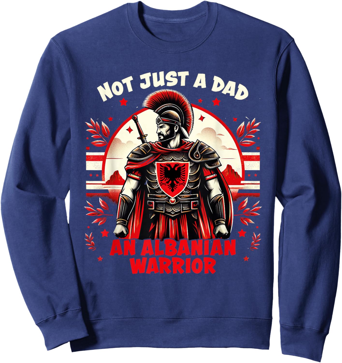 Albanian Father's day Skenderbeg Albania proud Albanian Dad Sweatshirt - Sweatshirt | Navy