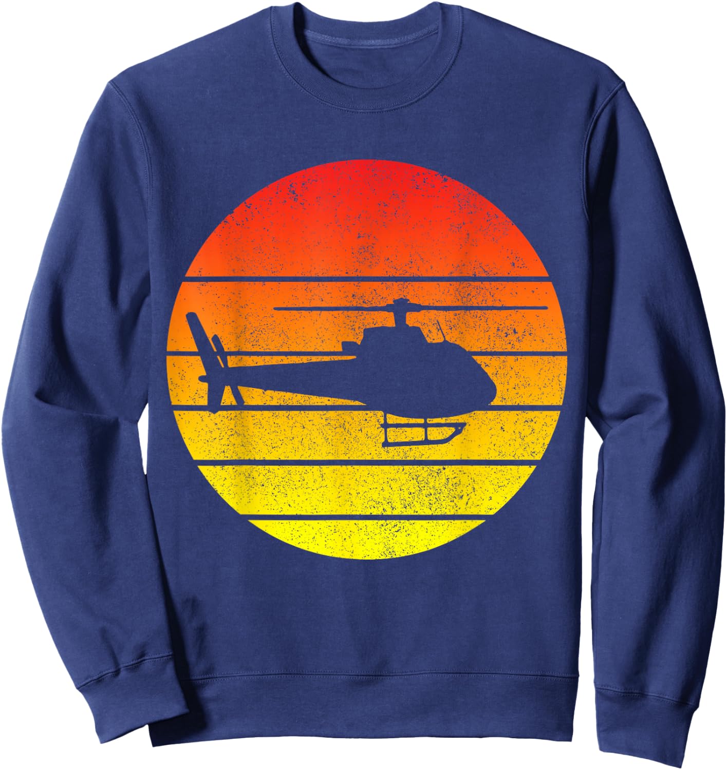 Helicopter Pilot Vintage Retro Aviation Sweatshirt - Sweatshirt | Navy